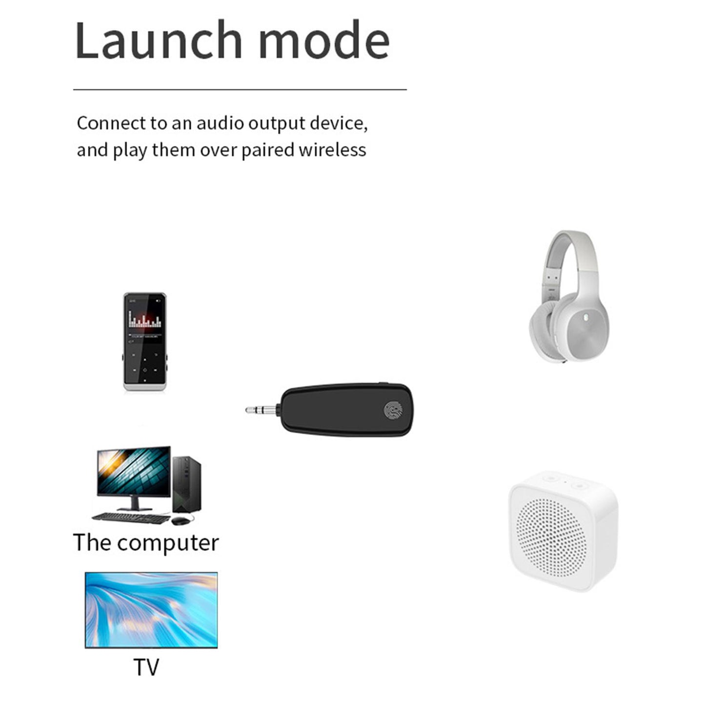 5.2 Transmitter and Receiver Low Latency Audio Adapter for Car Headphones PC