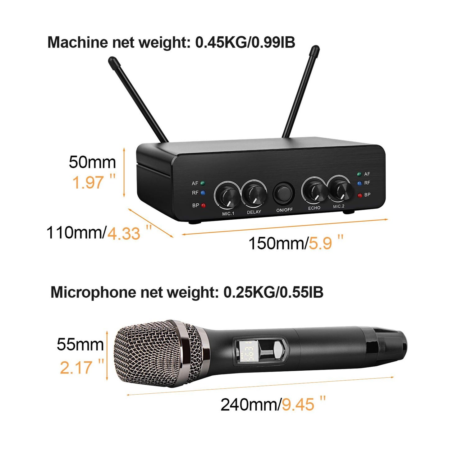 cordless microphone System UHF Wireless Handheld Microphone for DJ Church US