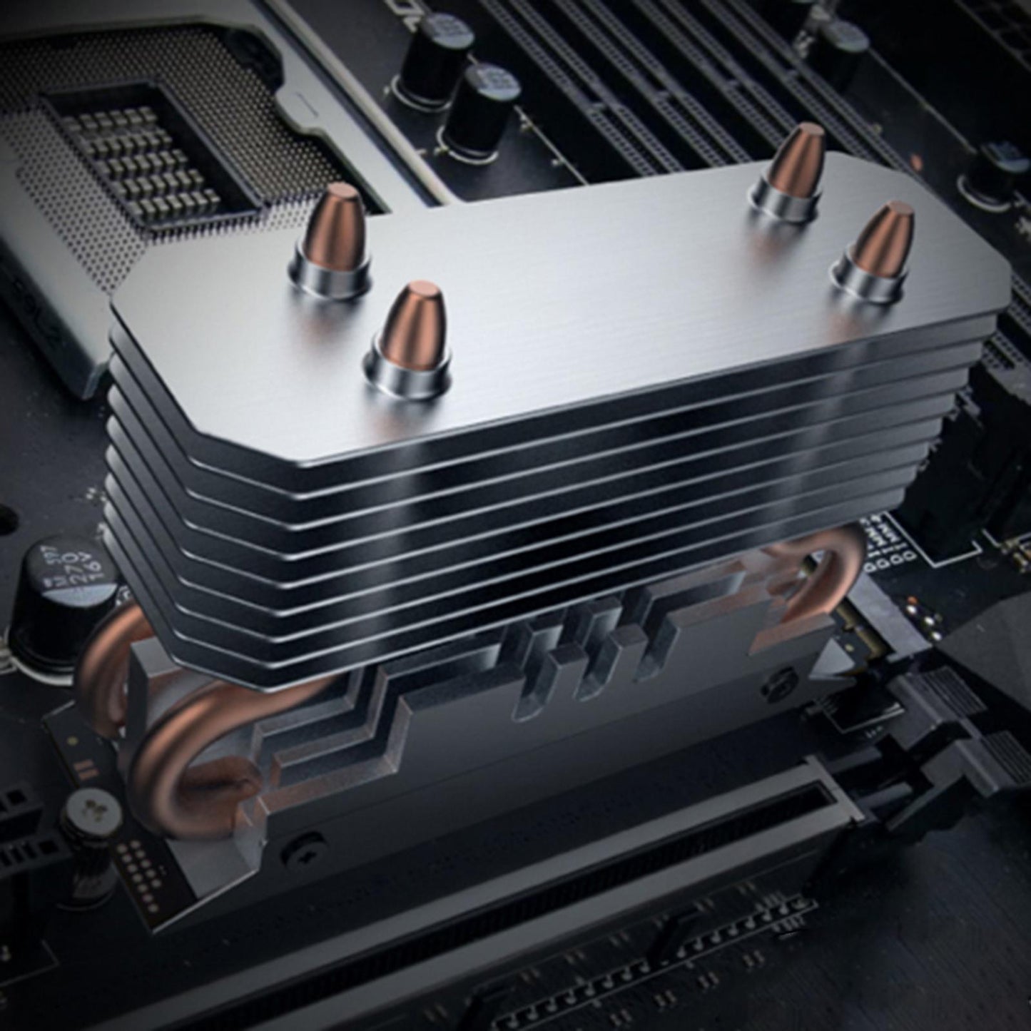 M.2 2280 SSD Heatsink Silent Fan with Thermal Silicone Sheet NVMe Heatsink