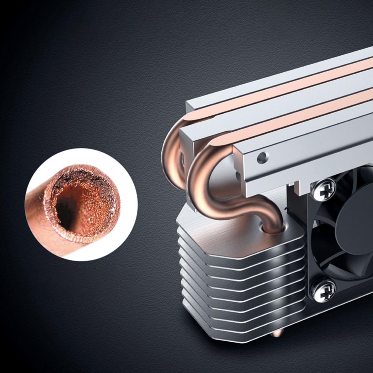 M.2 2280 SSD Heatsink Silent Fan with Thermal Silicone Sheet NVMe Heatsink