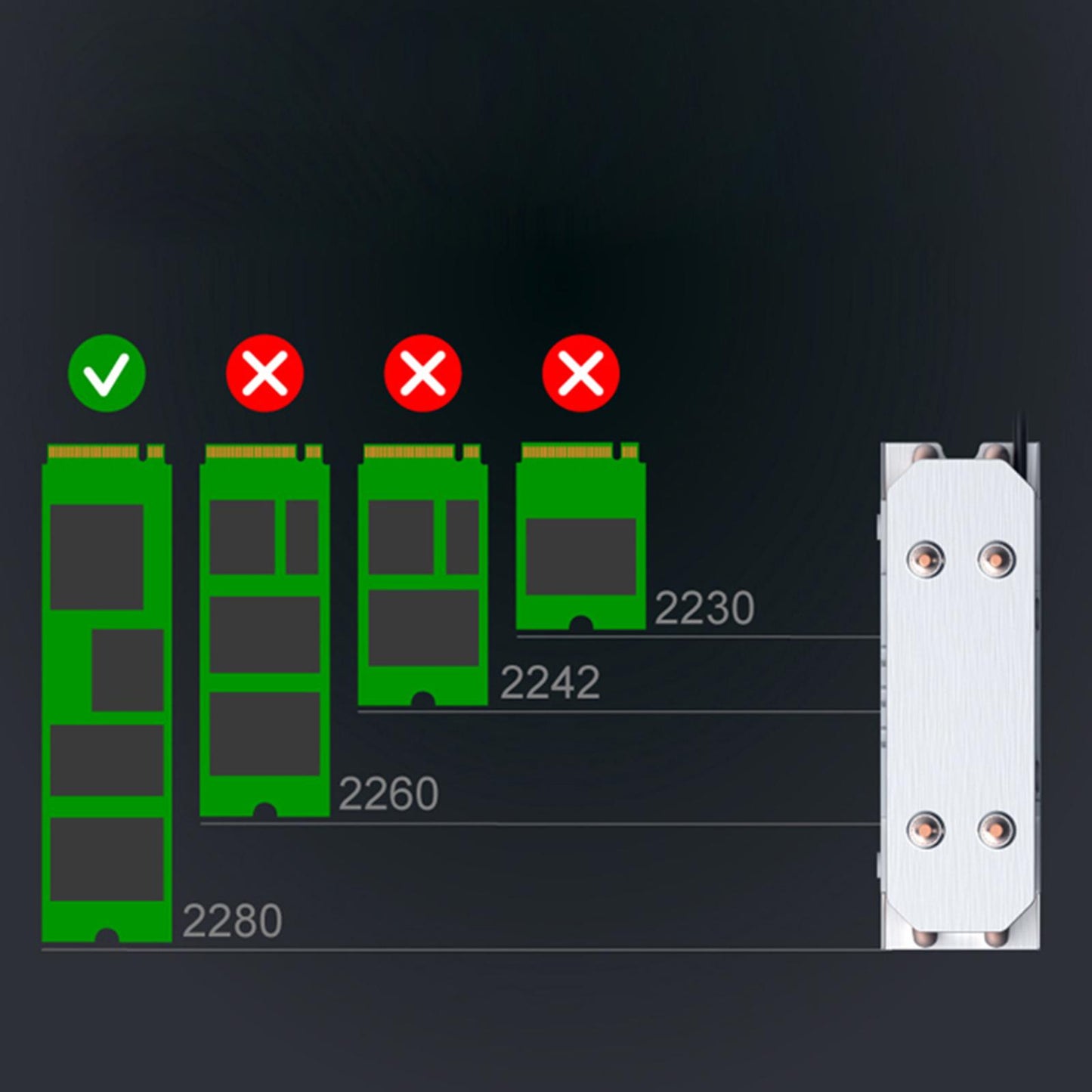 M.2 2280 SSD Heatsink Silent Fan with Thermal Silicone Sheet NVMe Heatsink