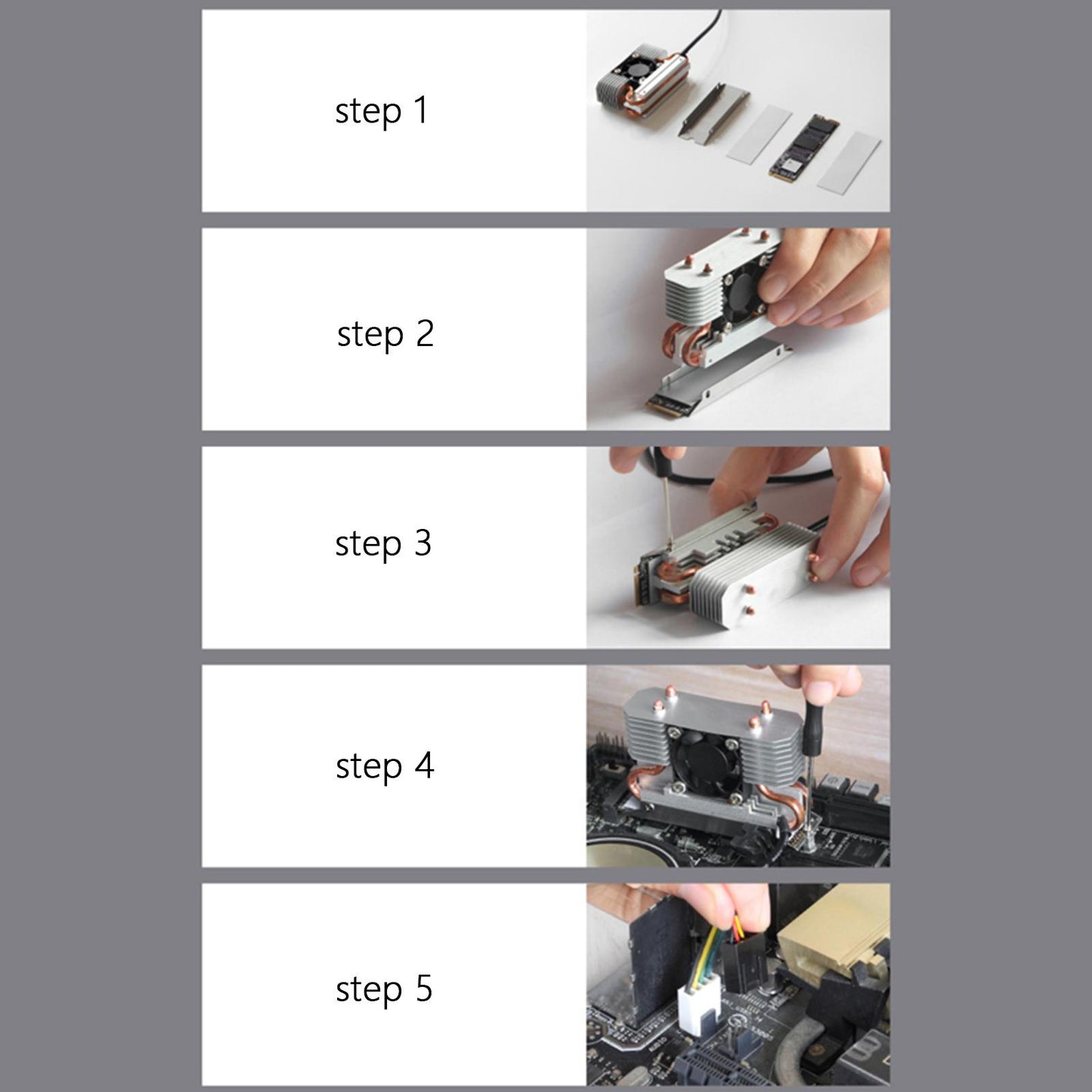 M.2 2280 SSD Heatsink Silent Fan with Thermal Silicone Sheet NVMe Heatsink