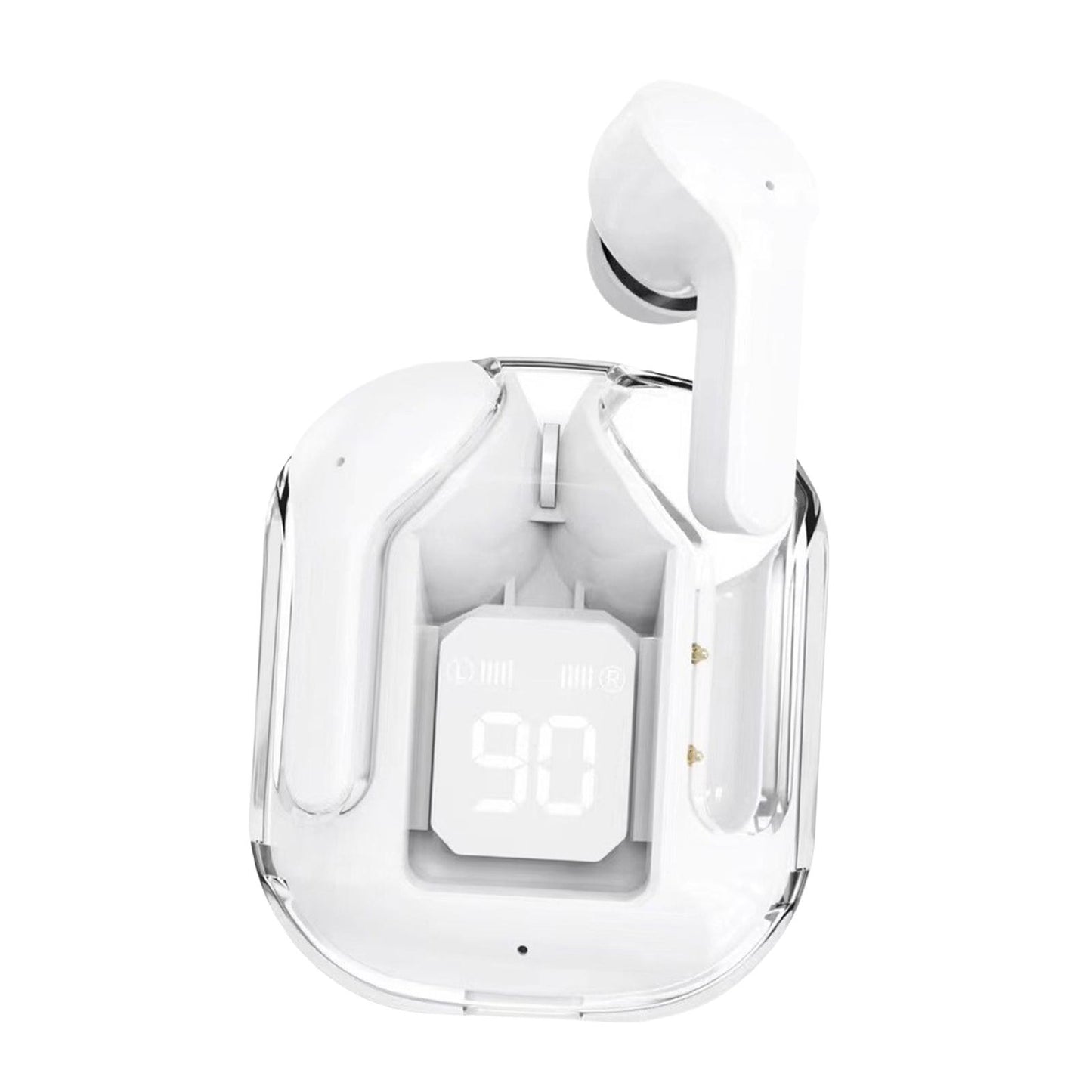 Wireless Earbuds LED Display Bluetooth Headphones for Running Office Fitness White