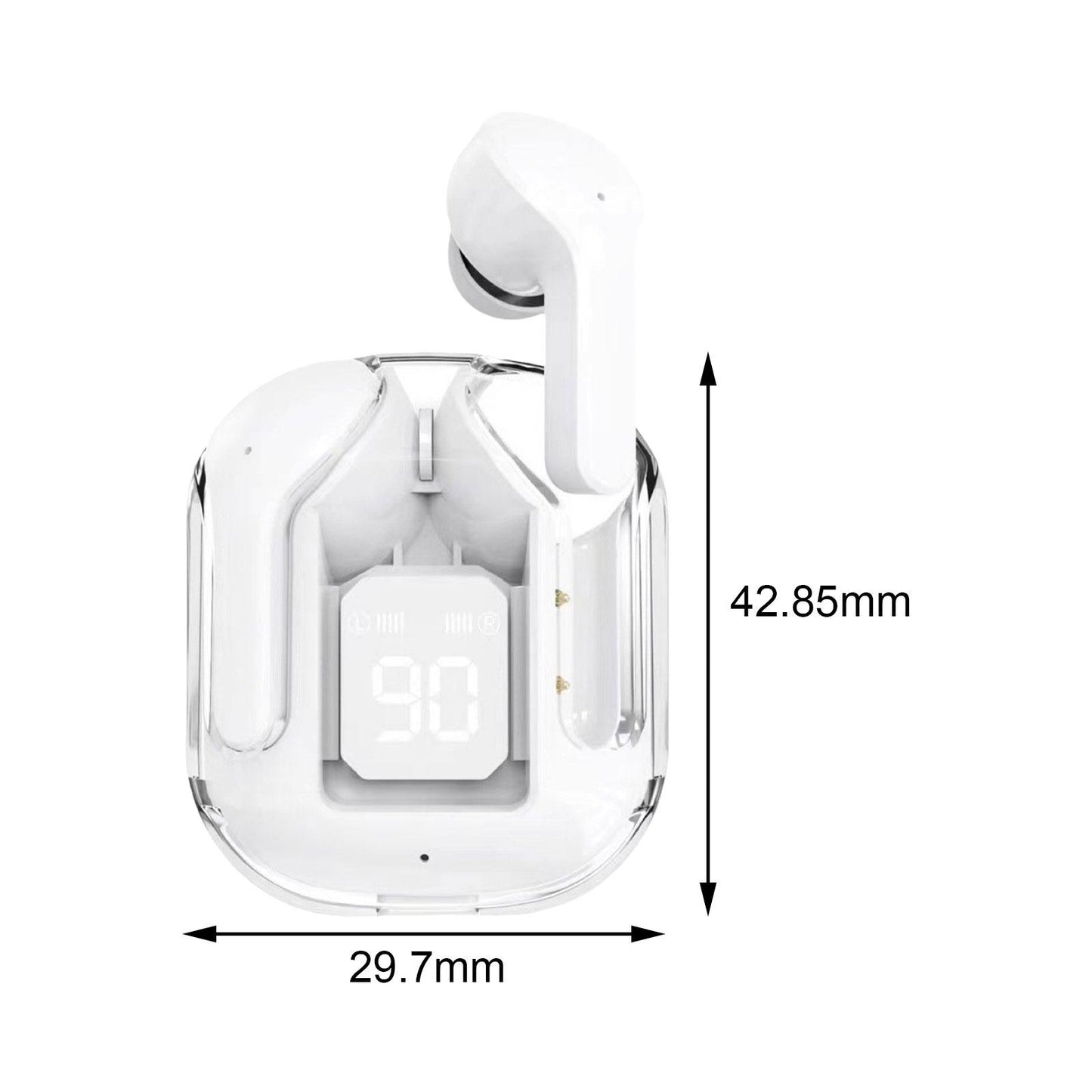 Wireless Earbuds LED Display Bluetooth Headphones for Running Office Fitness White