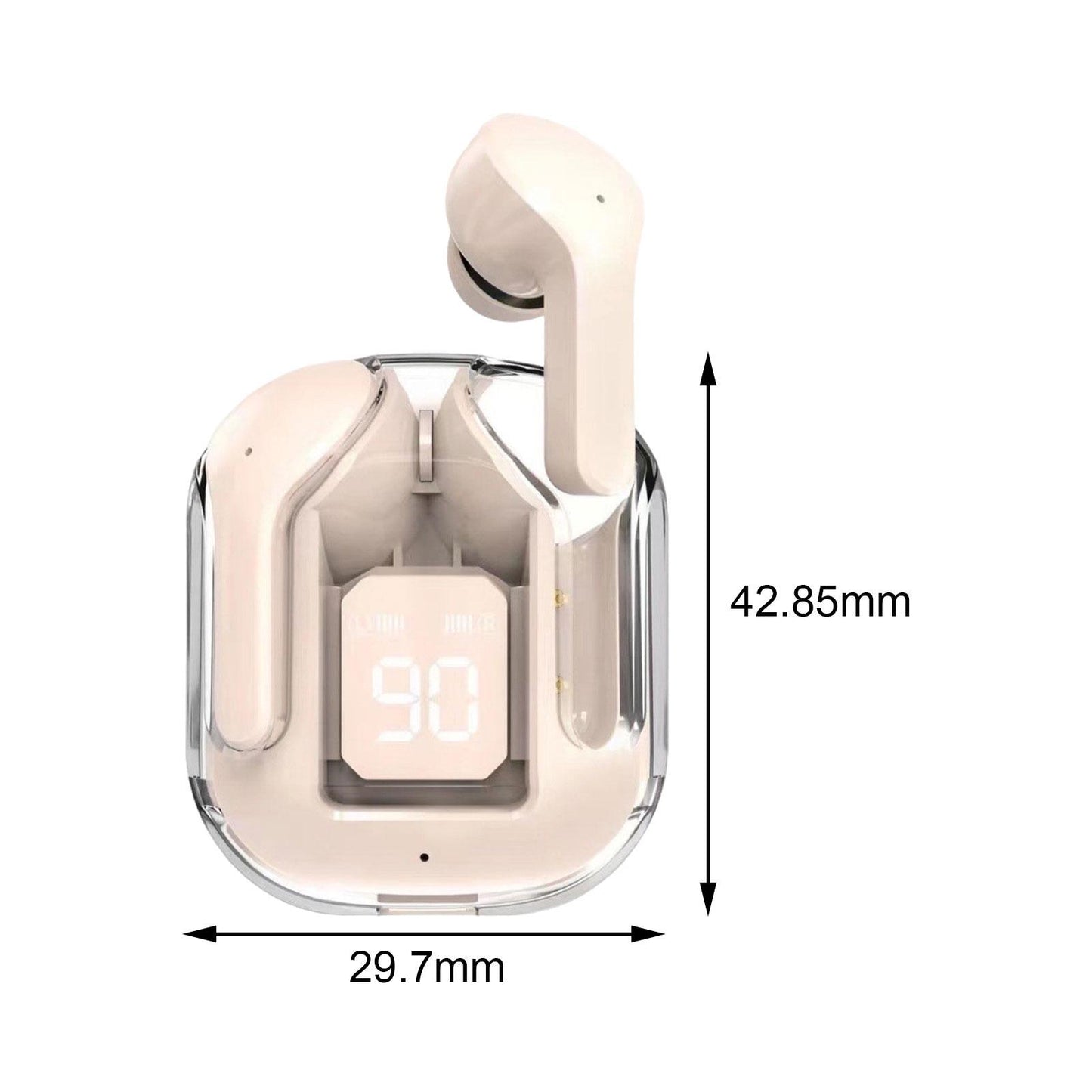 Wireless Earbuds LED Display Bluetooth Headphones for Running Office Fitness Pink