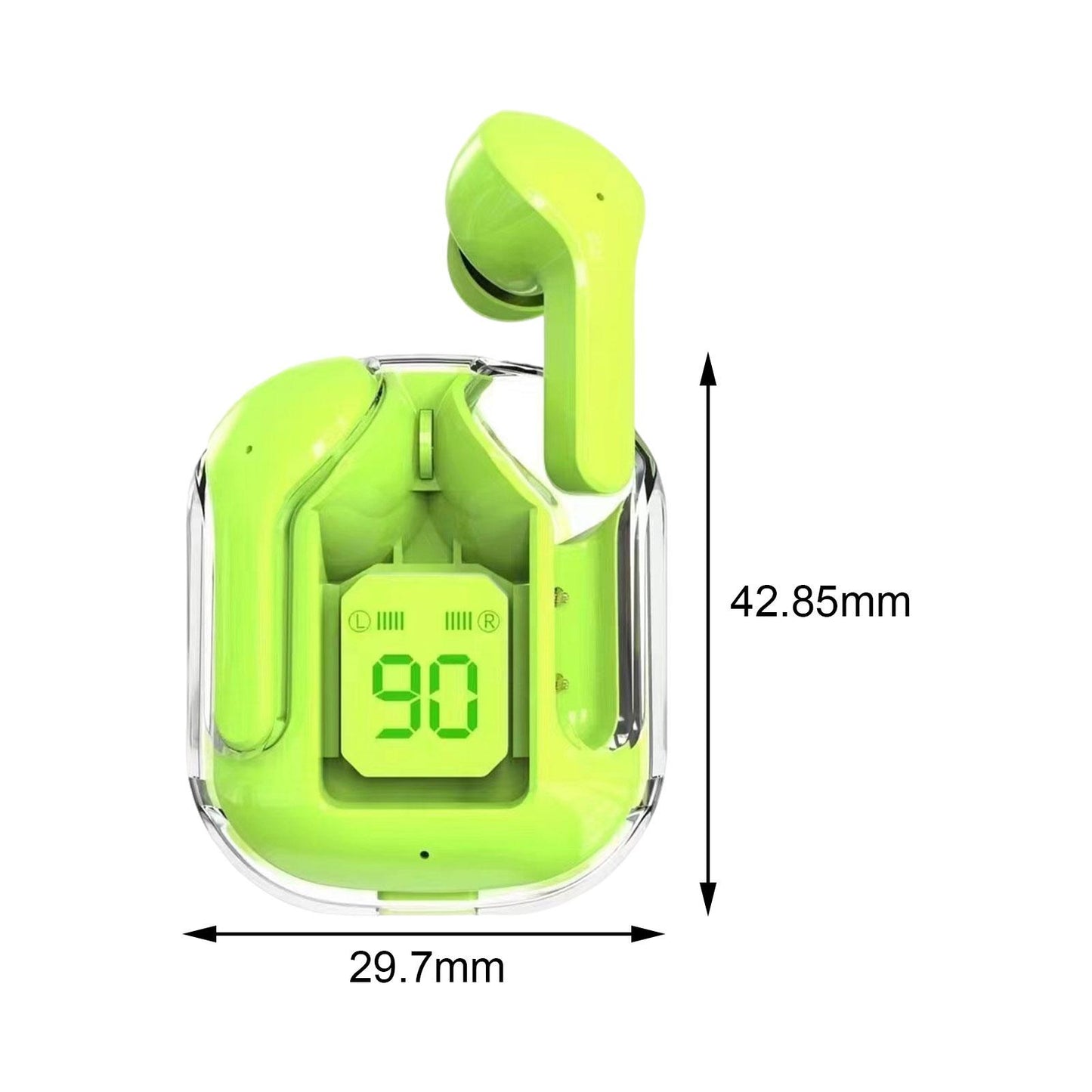 Wireless Earbuds LED Display Bluetooth Headphones for Running Office Fitness Green