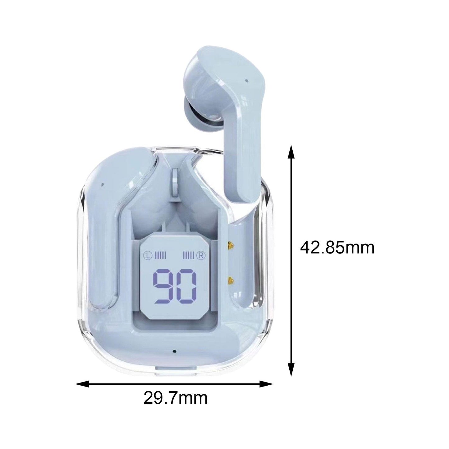 Wireless Earbuds LED Display Bluetooth Headphones for Running Office Fitness Blue