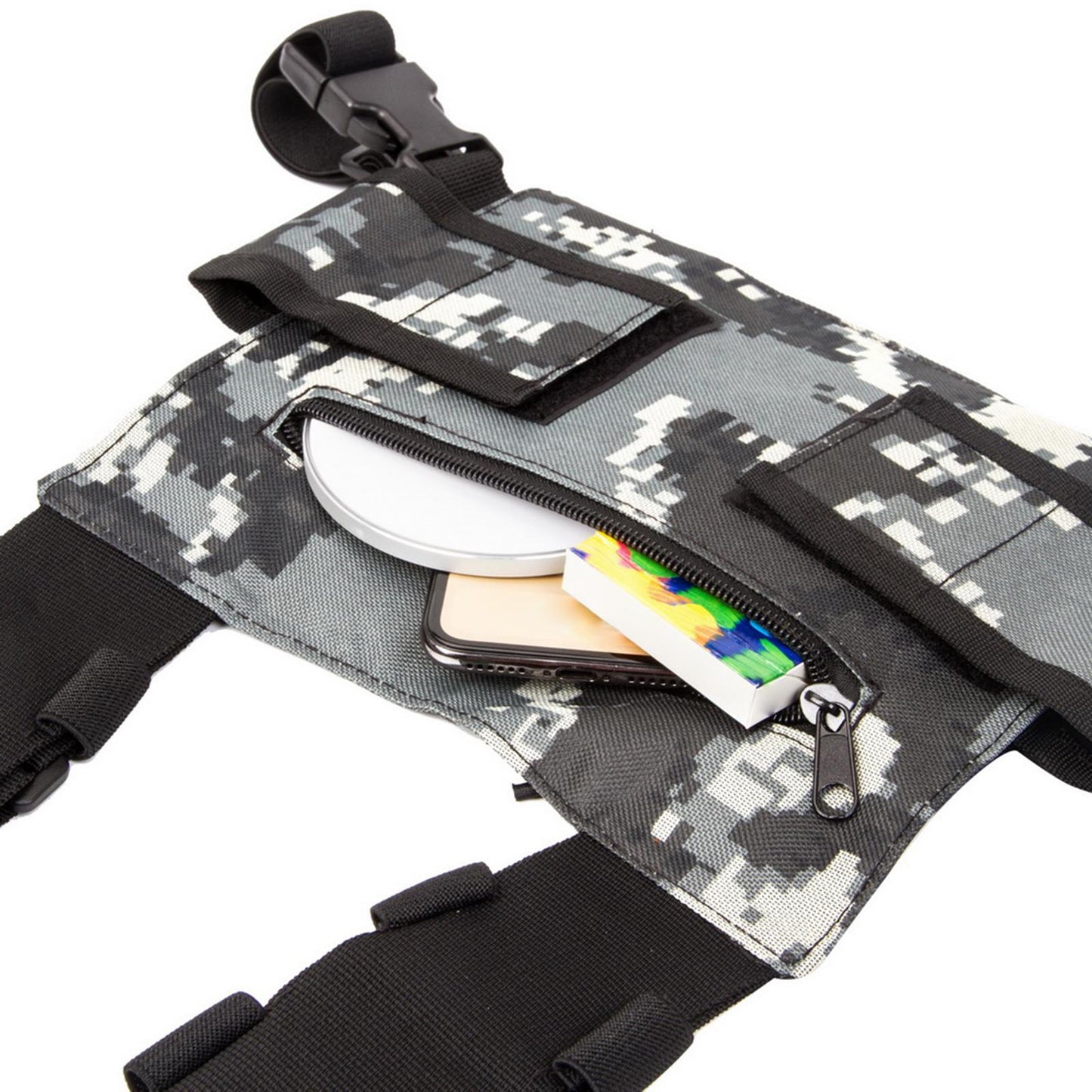 Radio Chest Harness Rig Holster Pack Universal for Camping Fishing Traveling Style C