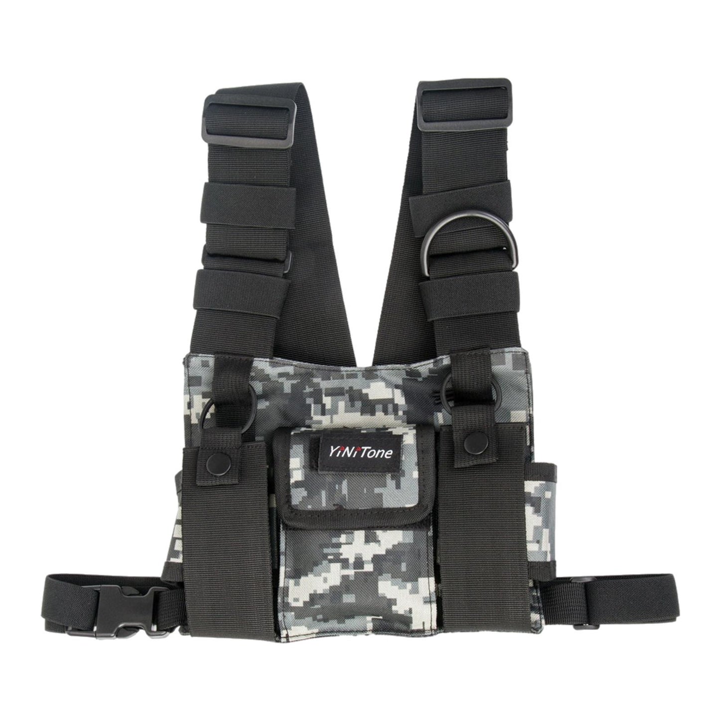 Radio Chest Harness Rig Holster Pack Universal for Camping Fishing Traveling Style C
