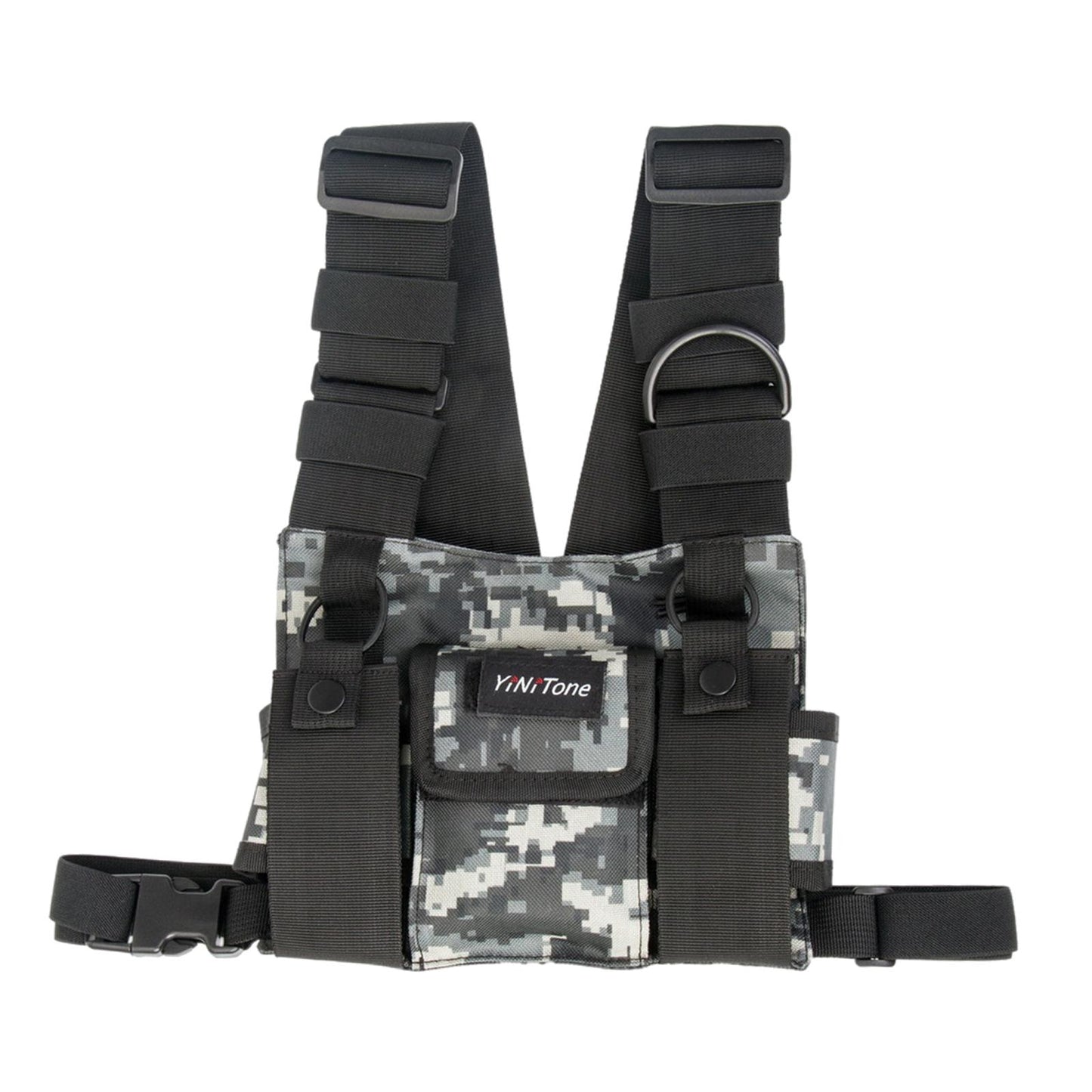 Radio Chest Harness Rig Holster Pack Universal for Camping Fishing Traveling Style C