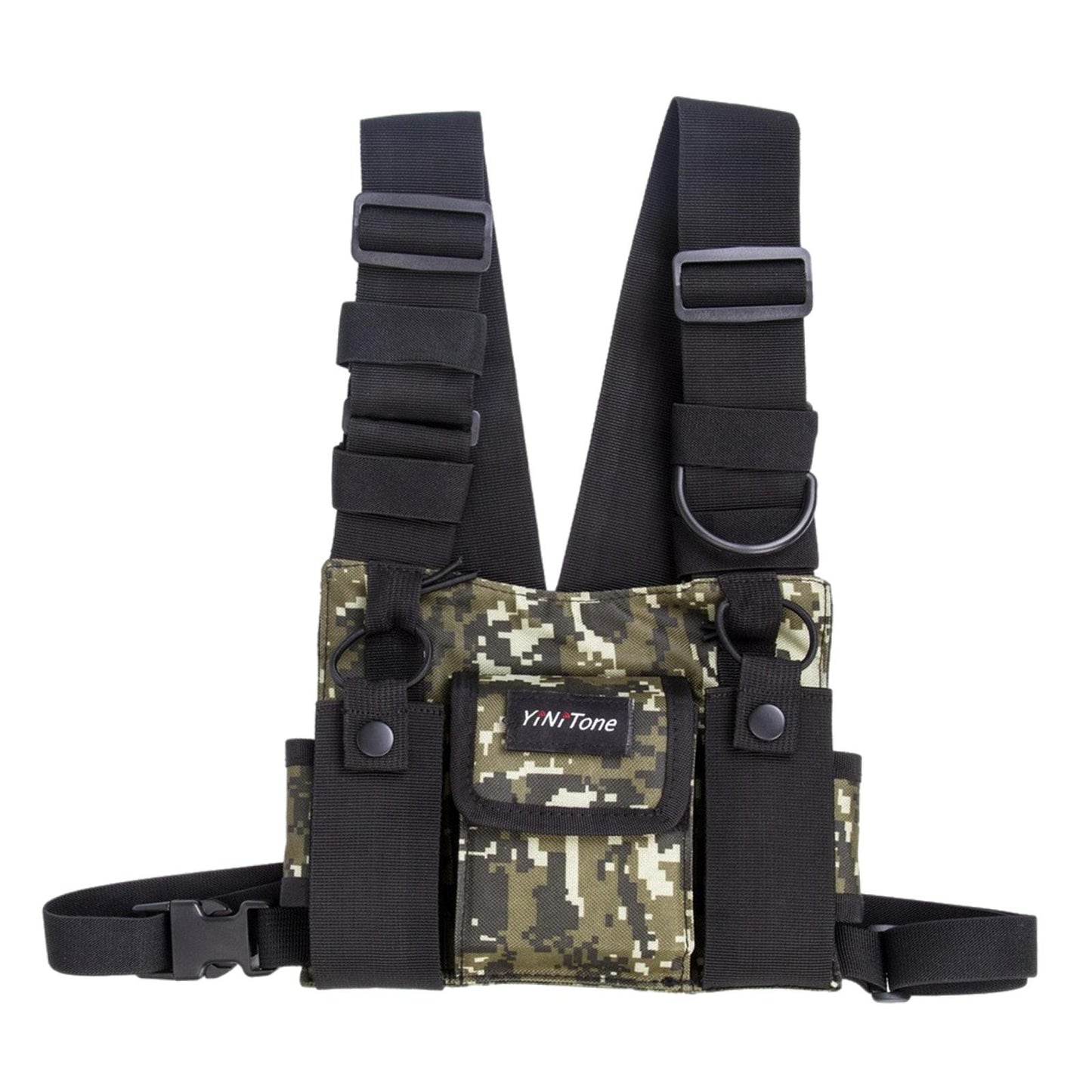 Radio Chest Harness Rig Holster Pack Universal for Camping Fishing Traveling Style D