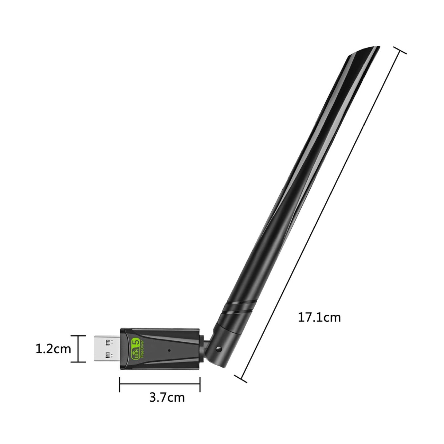 USB WiFi Adapter High GAIN Dual Band 5dBi Antenna USB WiFi Card for PC