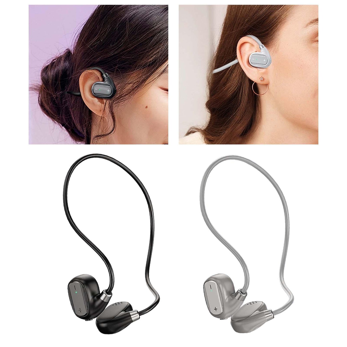 Open Ear Bluetooth Headphone Hands Free Headset for Gym Hiking Driving Black