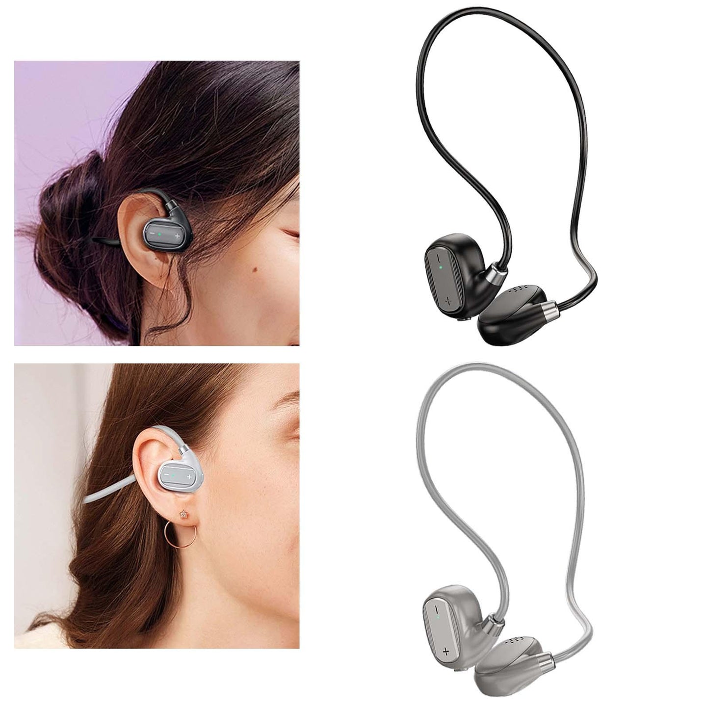 Open Ear Bluetooth Headphone Hands Free Headset for Gym Hiking Driving Black