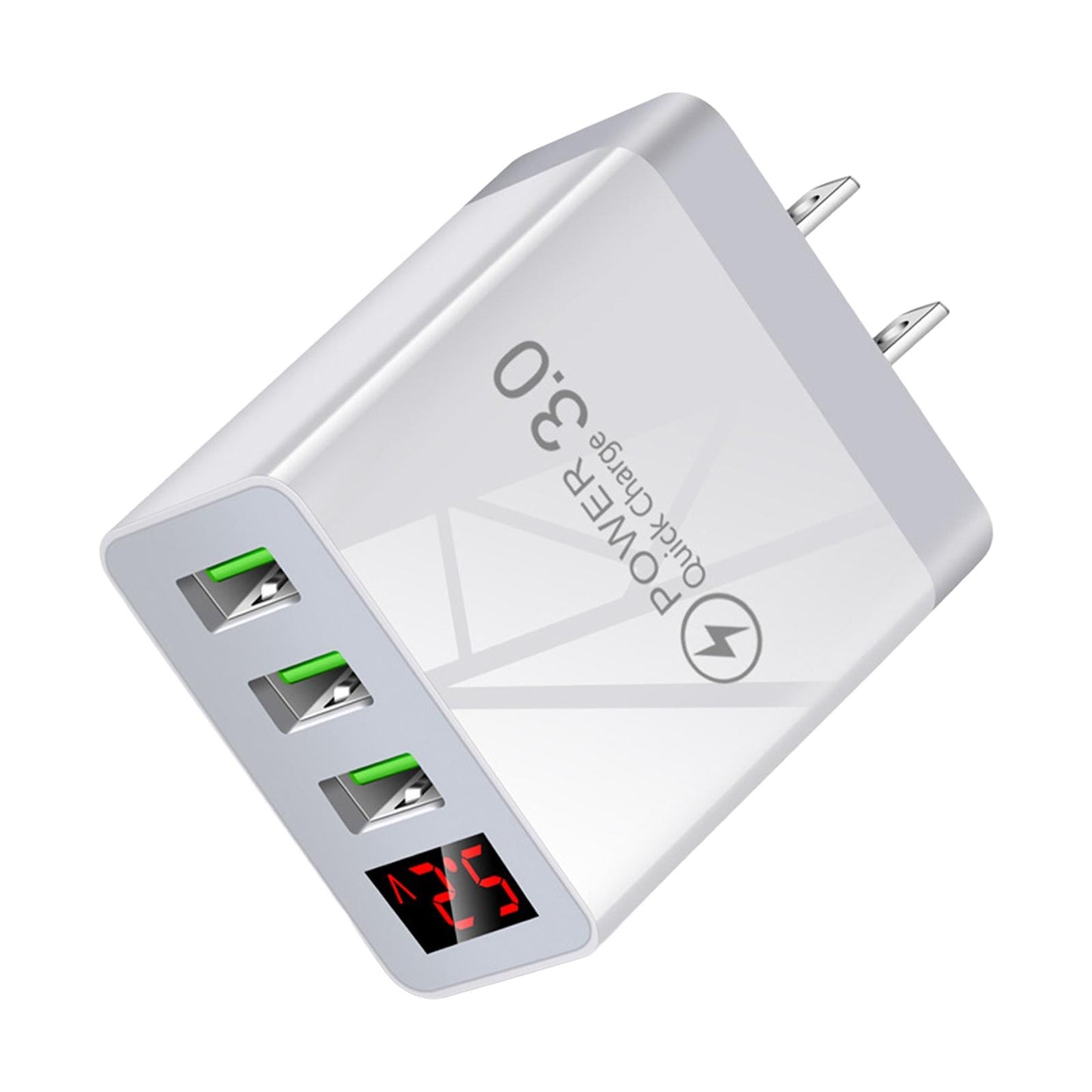 3 Port Charging Station Compact Fast Charger for Travel Charging US Standard White