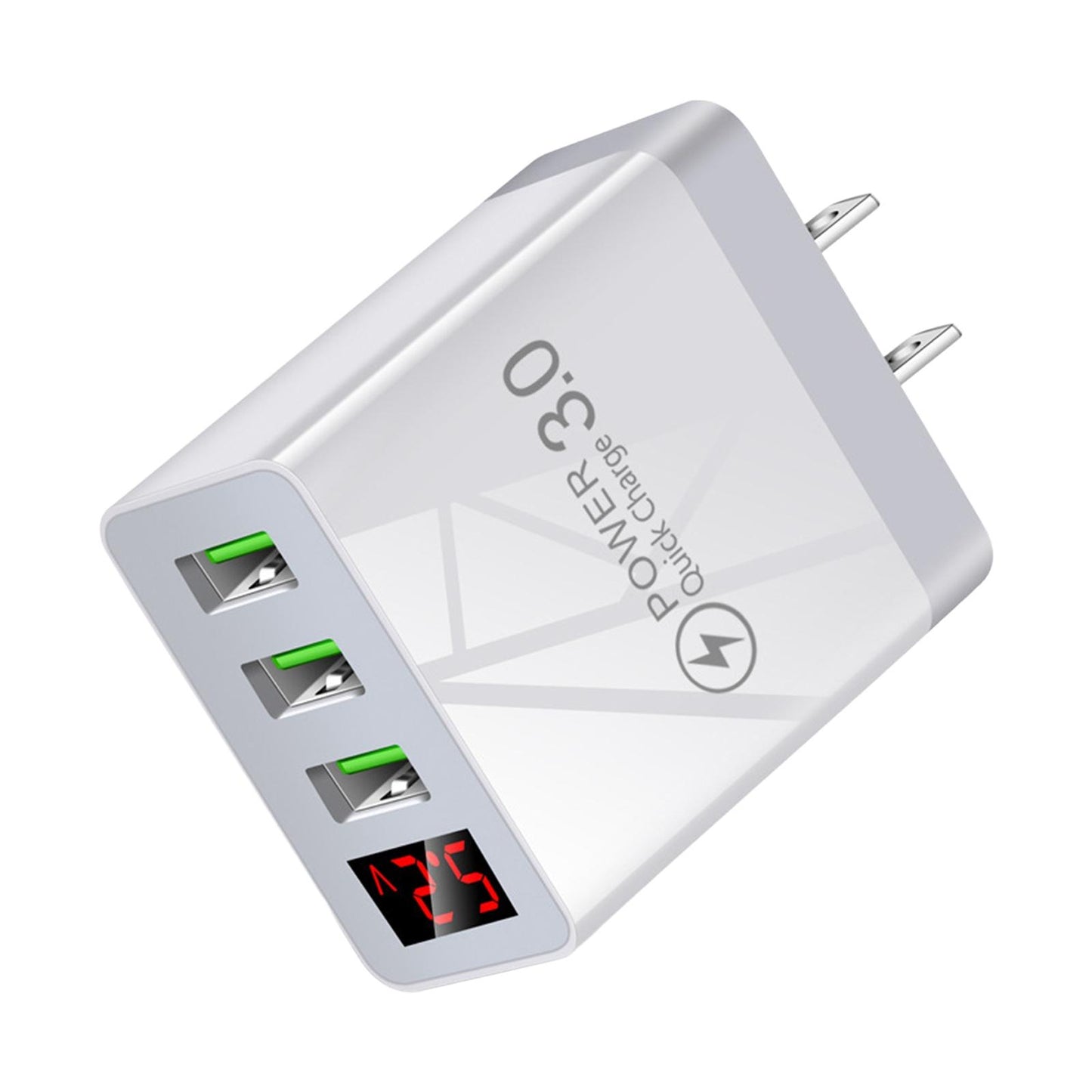 3 Port Charging Station Compact Fast Charger for Travel Charging US Standard White