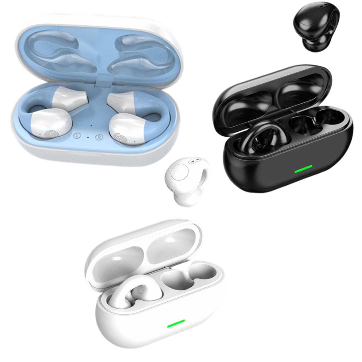 Air Conduction Headphones Rechargeable Sport Earphones for Games Cycling Gym S03 with Screen