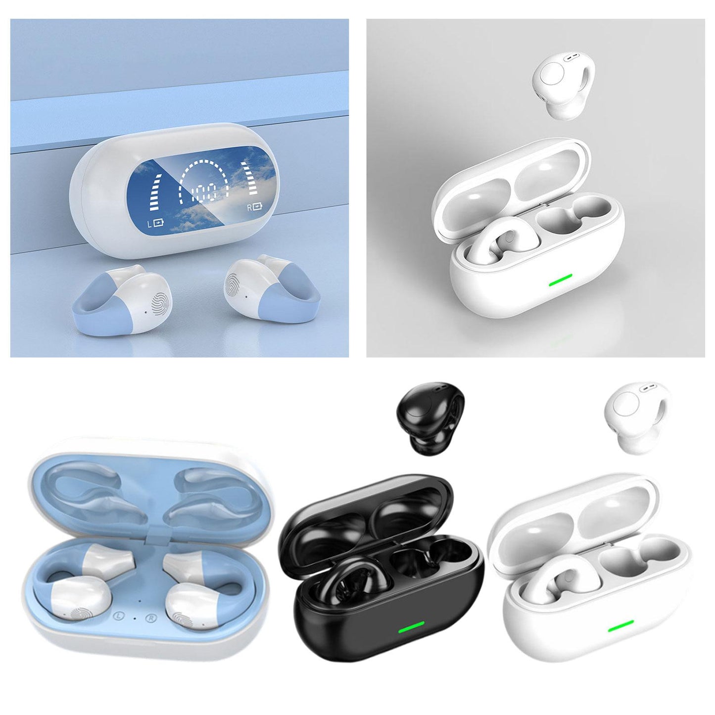 Air Conduction Headphones Rechargeable Sport Earphones for Games Cycling Gym S03 with Screen