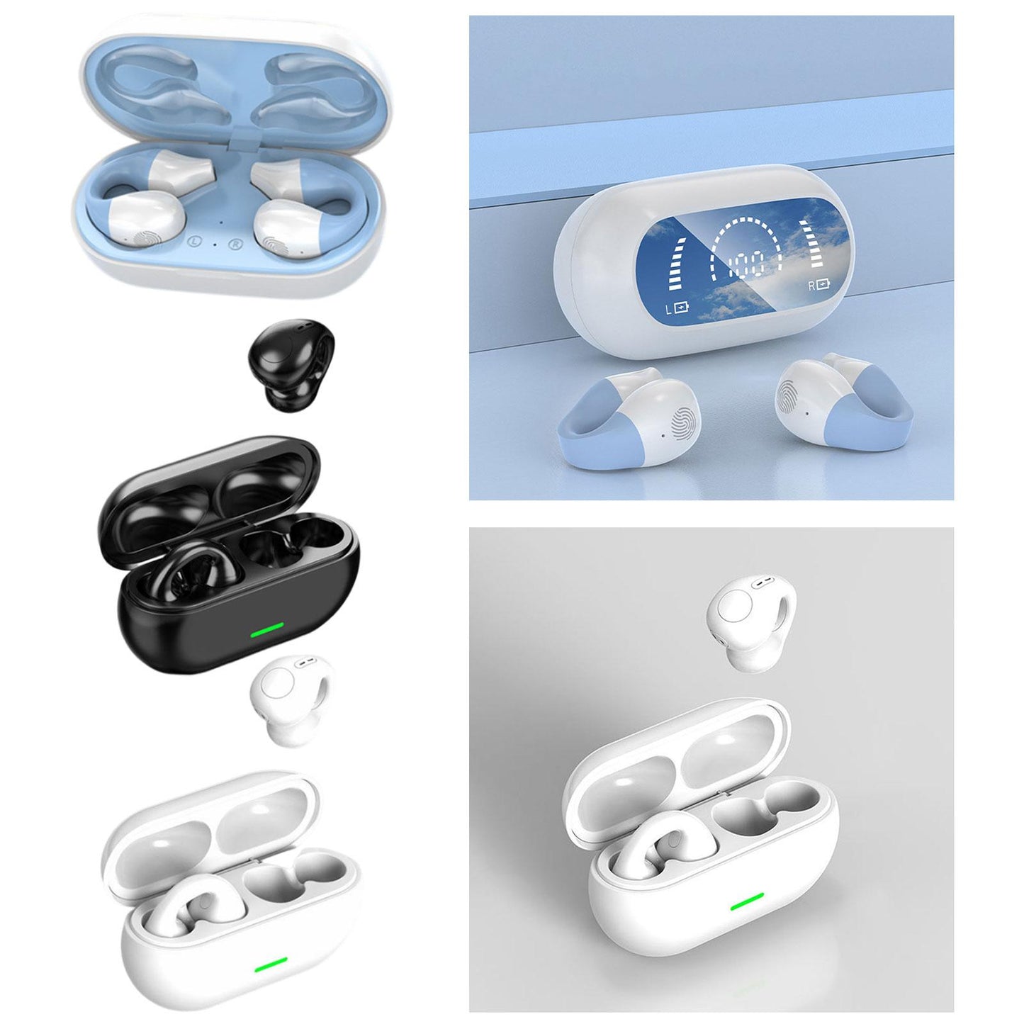 Air Conduction Headphones Rechargeable Sport Earphones for Games Cycling Gym S03 with Screen