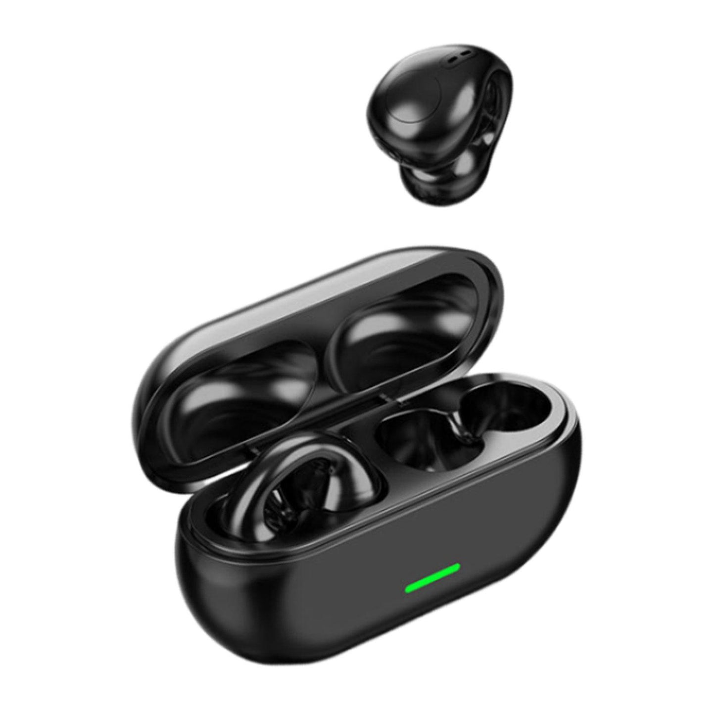 Air Conduction Headphones Rechargeable Sport Earphones for Games Cycling Gym BT12 Black