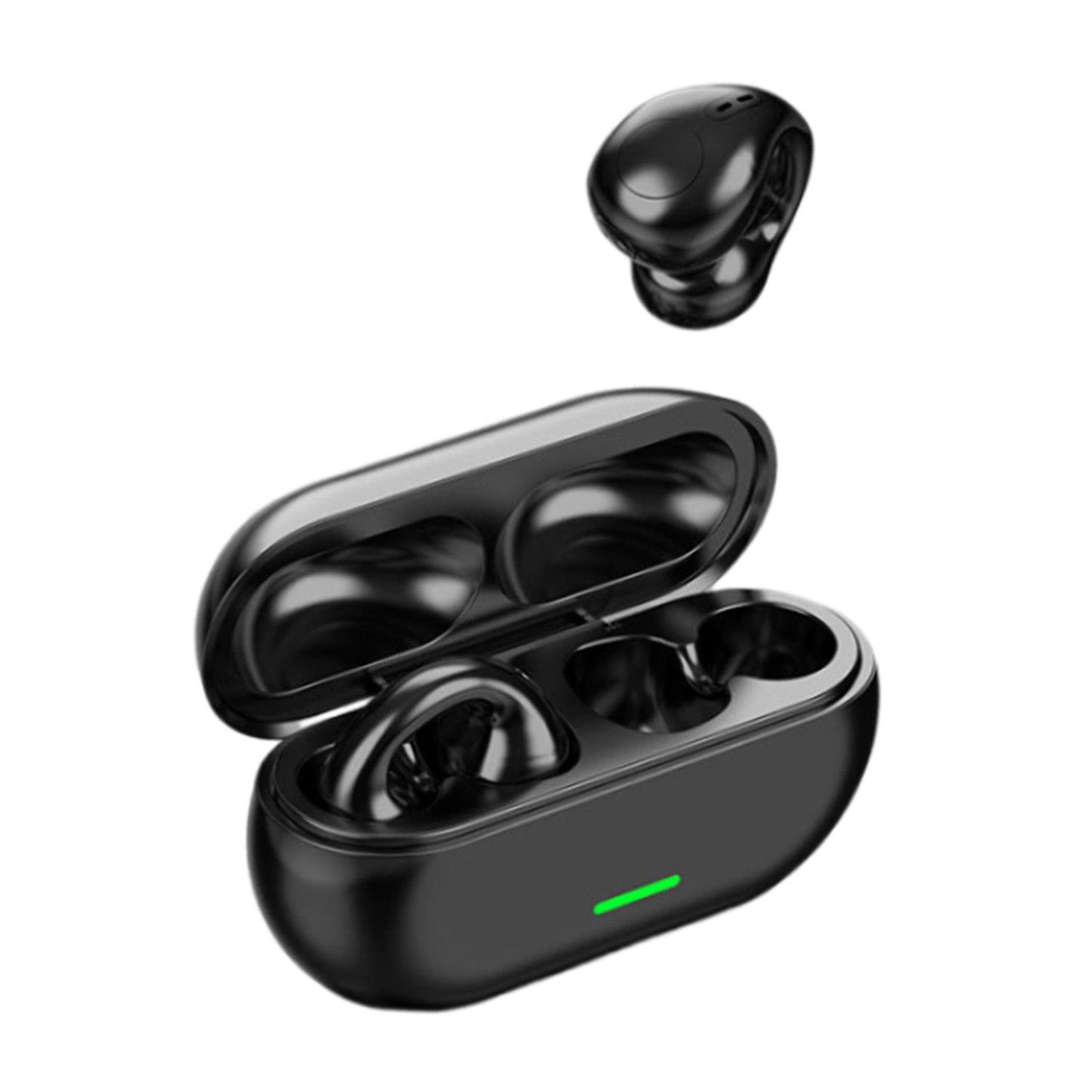 Air Conduction Headphones Rechargeable Sport Earphones for Games Cycling Gym BT12 Black