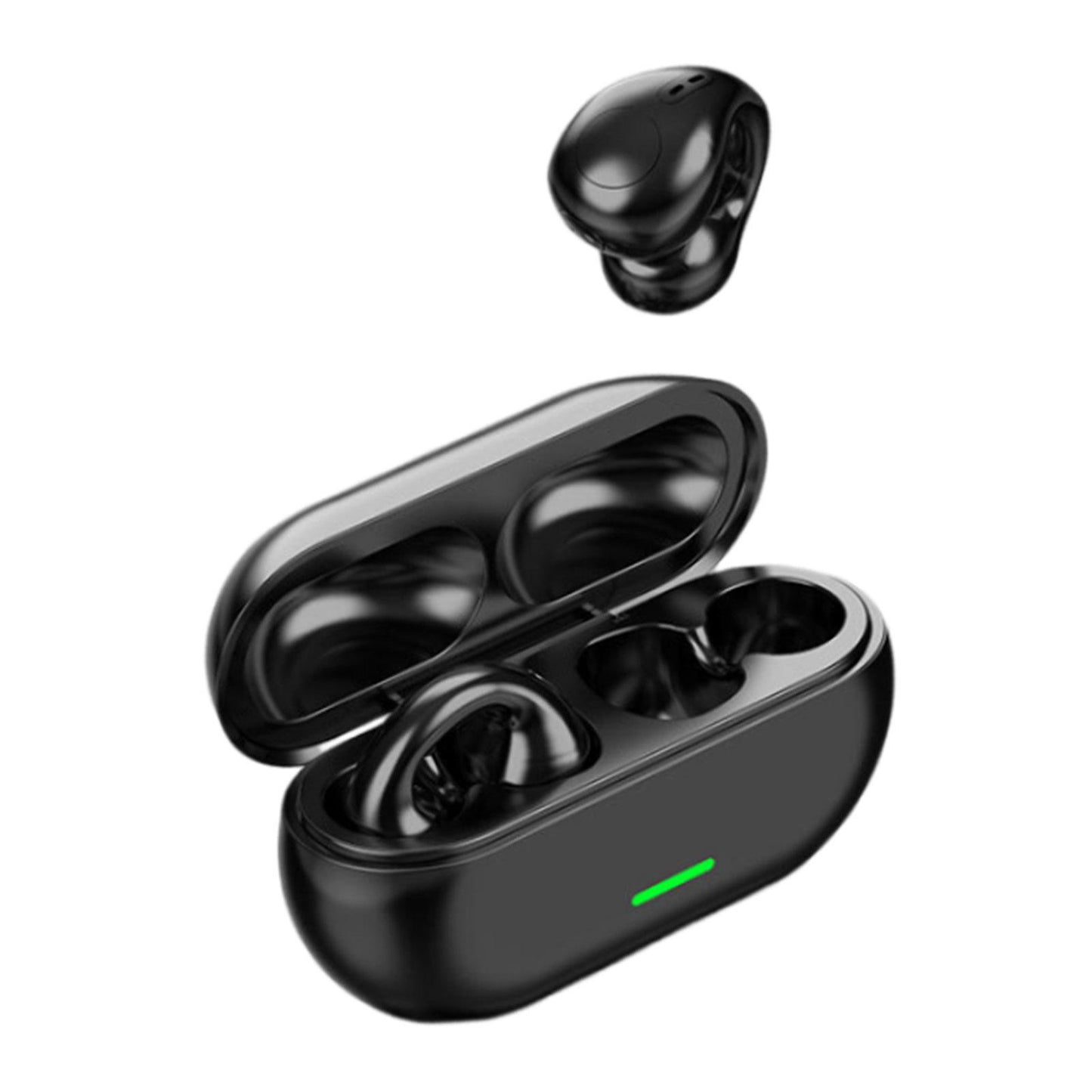 Air Conduction Headphones Rechargeable Sport Earphones for Games Cycling Gym BT12 Black