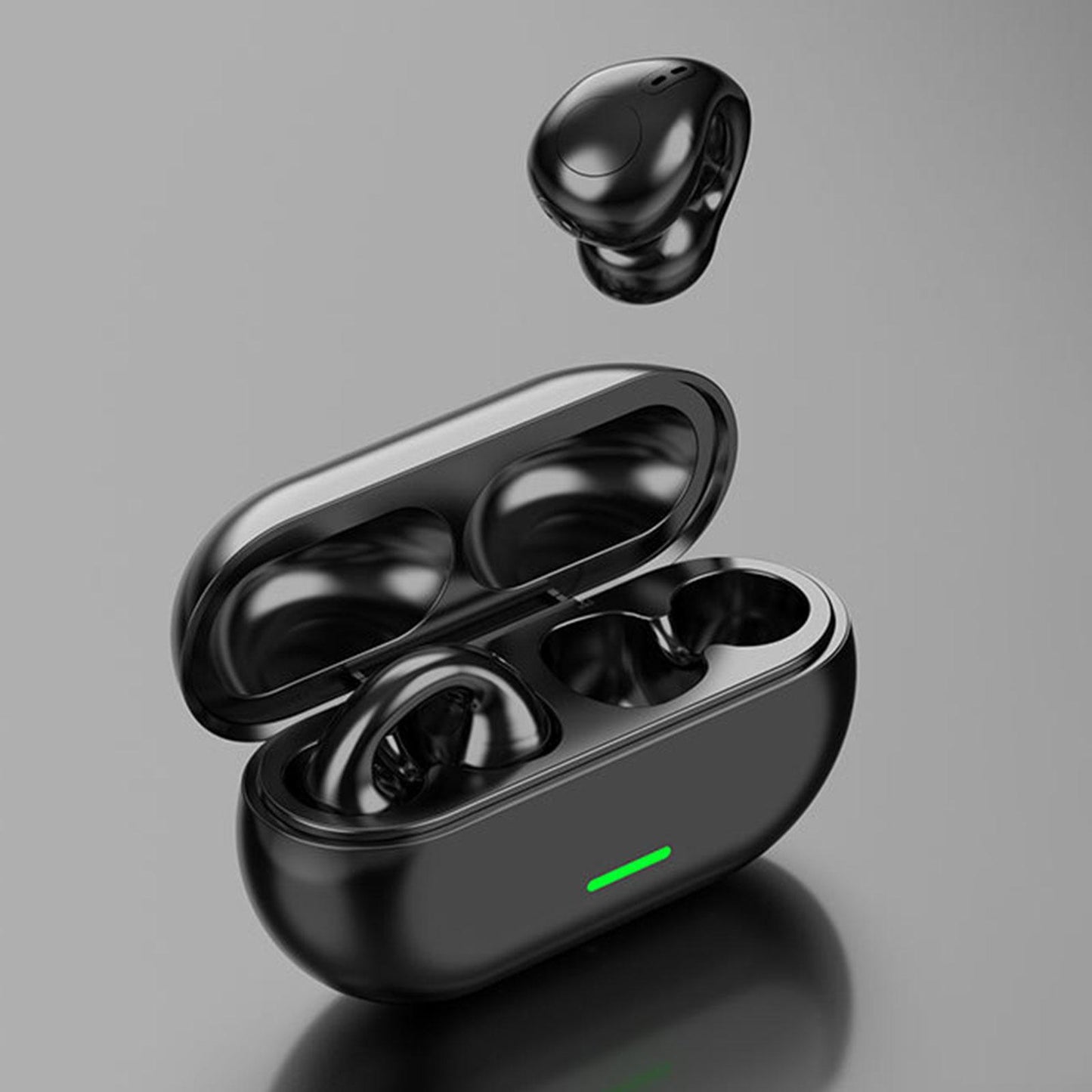 Air Conduction Headphones Rechargeable Sport Earphones for Games Cycling Gym BT12 Black