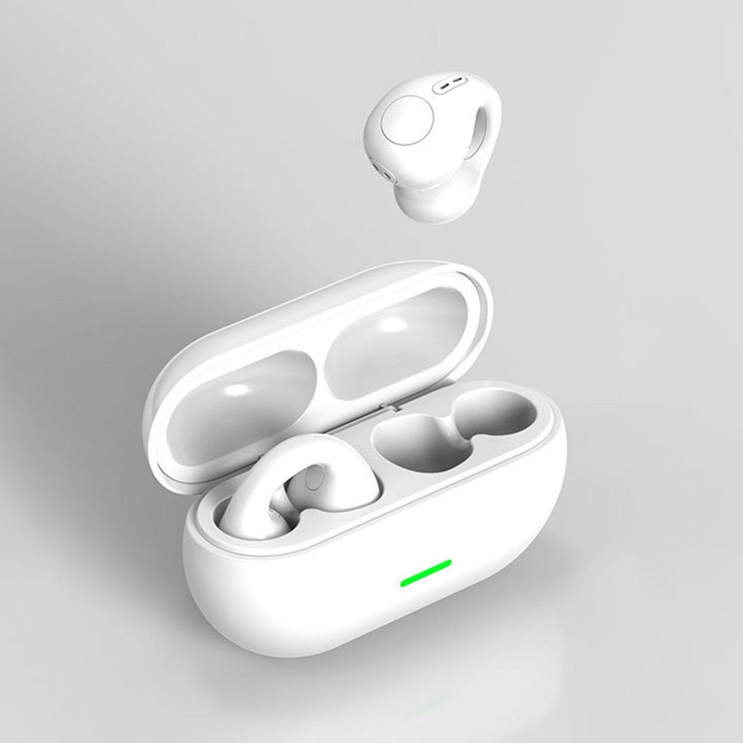 Air Conduction Headphones Rechargeable Sport Earphones for Games Cycling Gym BT12 White