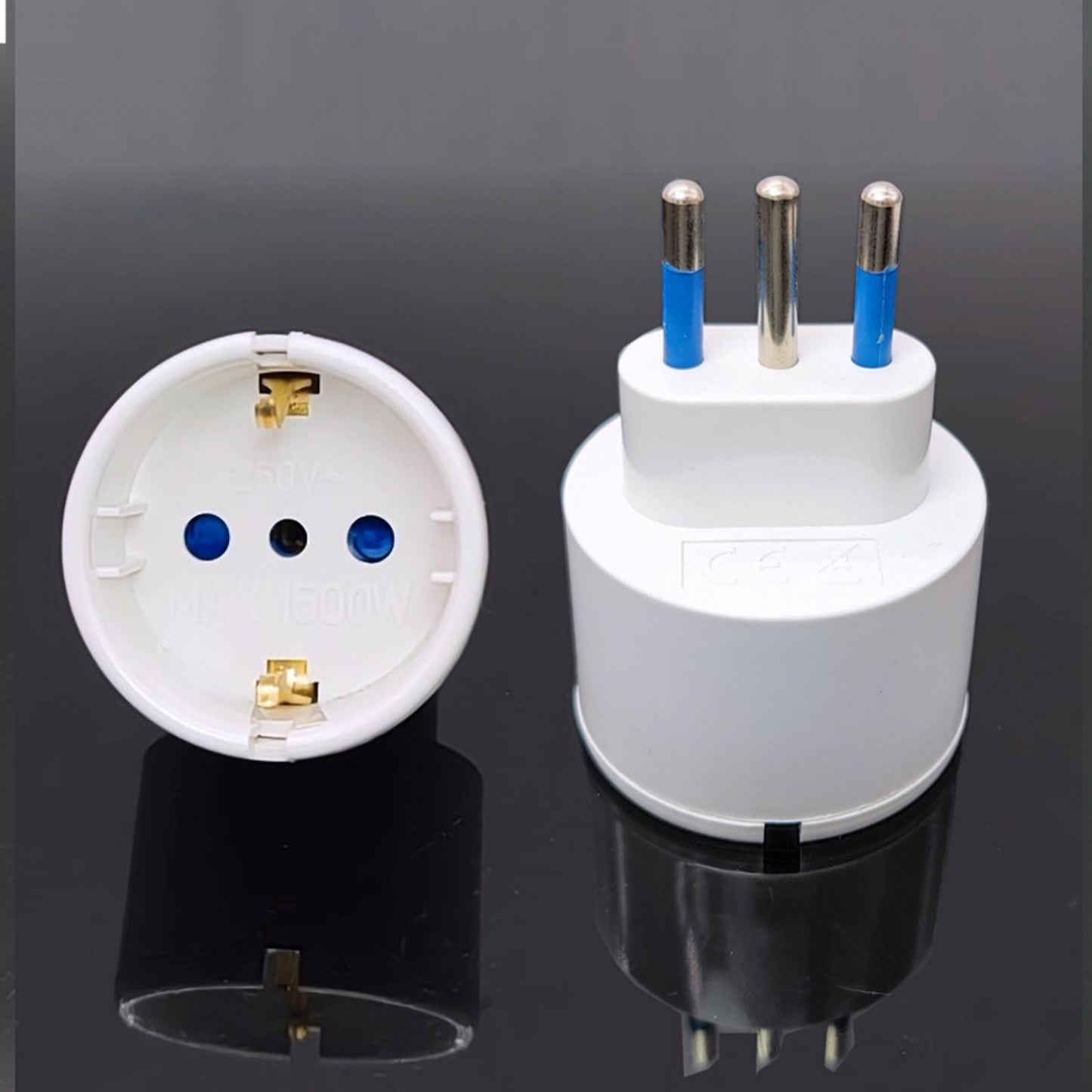 Accessory Safe Grounded 250V White 10A Italy Travel Power Adapter for Travel