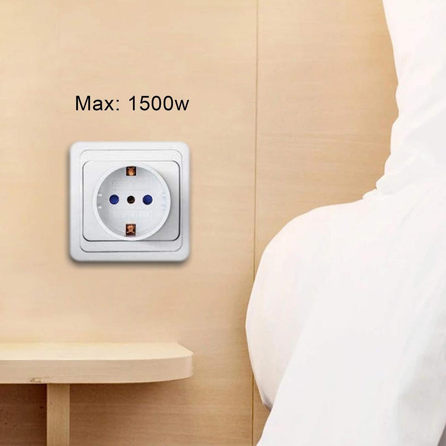 Accessory Safe Grounded 250V White 10A Italy Travel Power Adapter for Travel