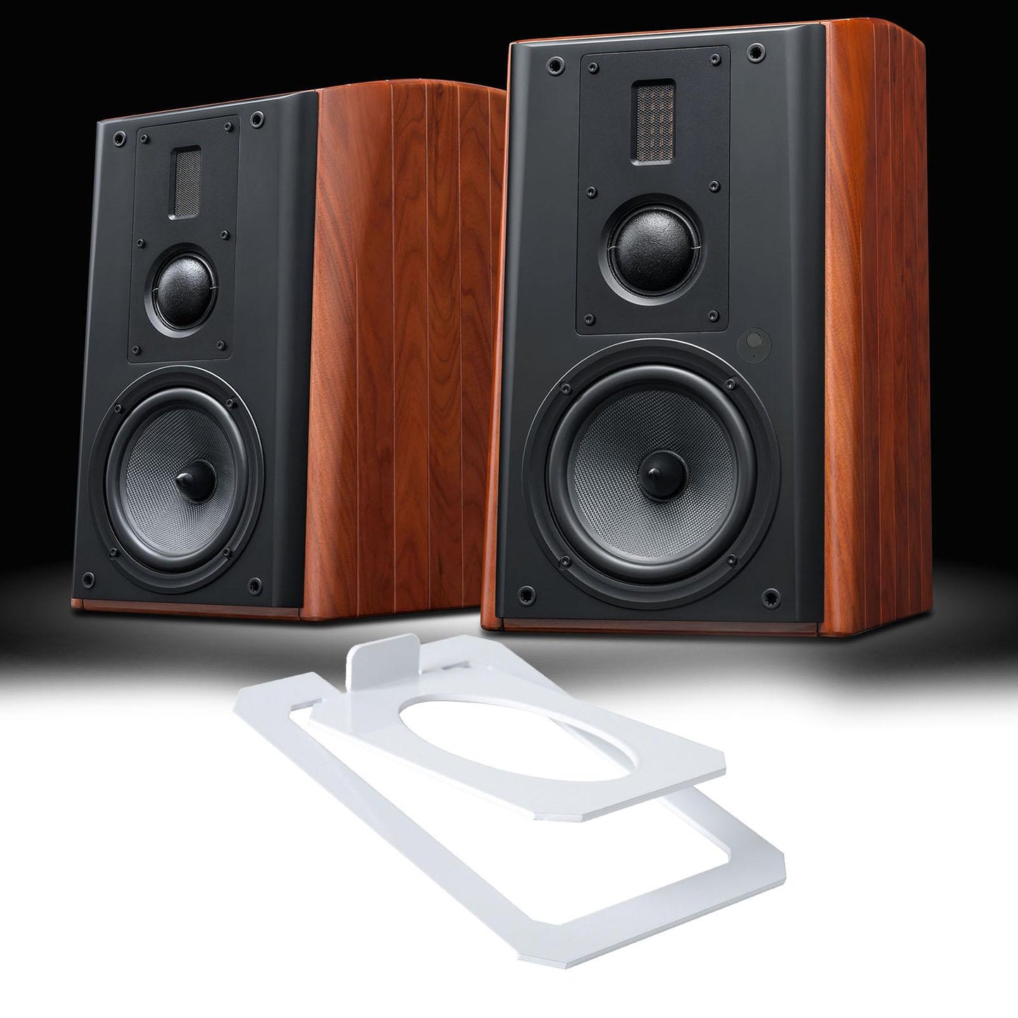 Desktop Speaker Stand Tilted External Riser for Bookshelf Computer Equipment white