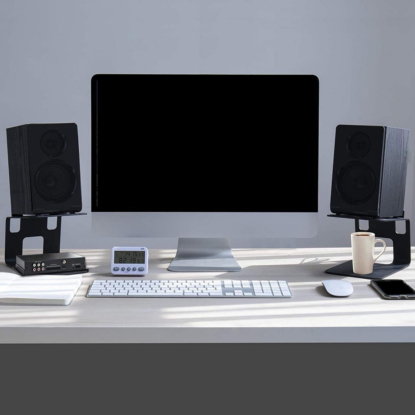 2x Speaker Desktop Stand for Better Audio Experience Durable Speaker Bracket