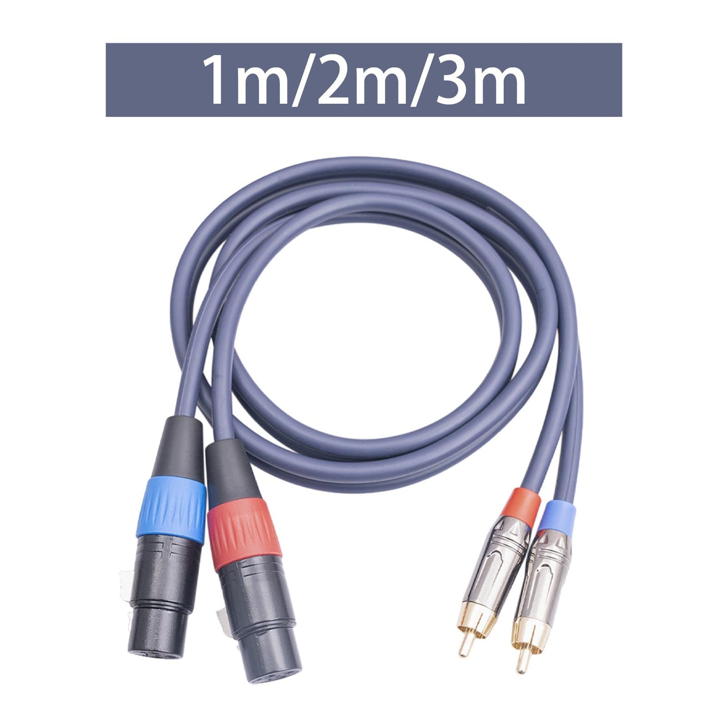 XLR to RCA Cable Audio Connection for Livestream Broadcast Mixers Amplifiers 1 Meter