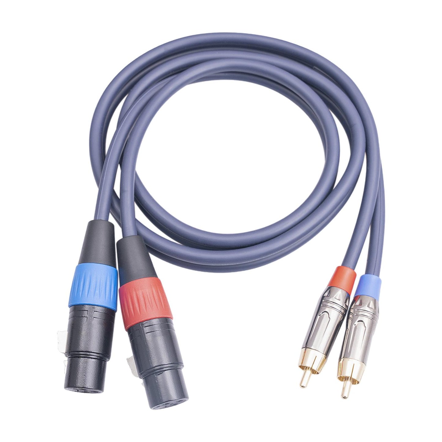 XLR to RCA Cable Audio Connection for Livestream Broadcast Mixers Amplifiers 2 Meters