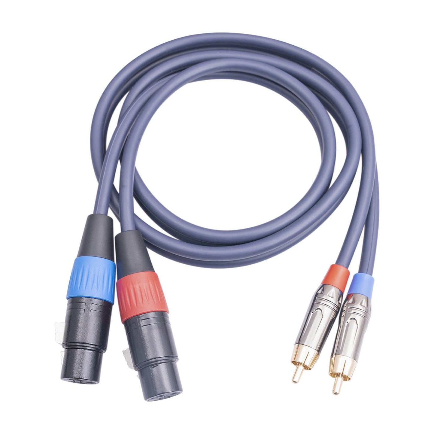 XLR to RCA Cable Audio Connection for Livestream Broadcast Mixers Amplifiers 2 Meters