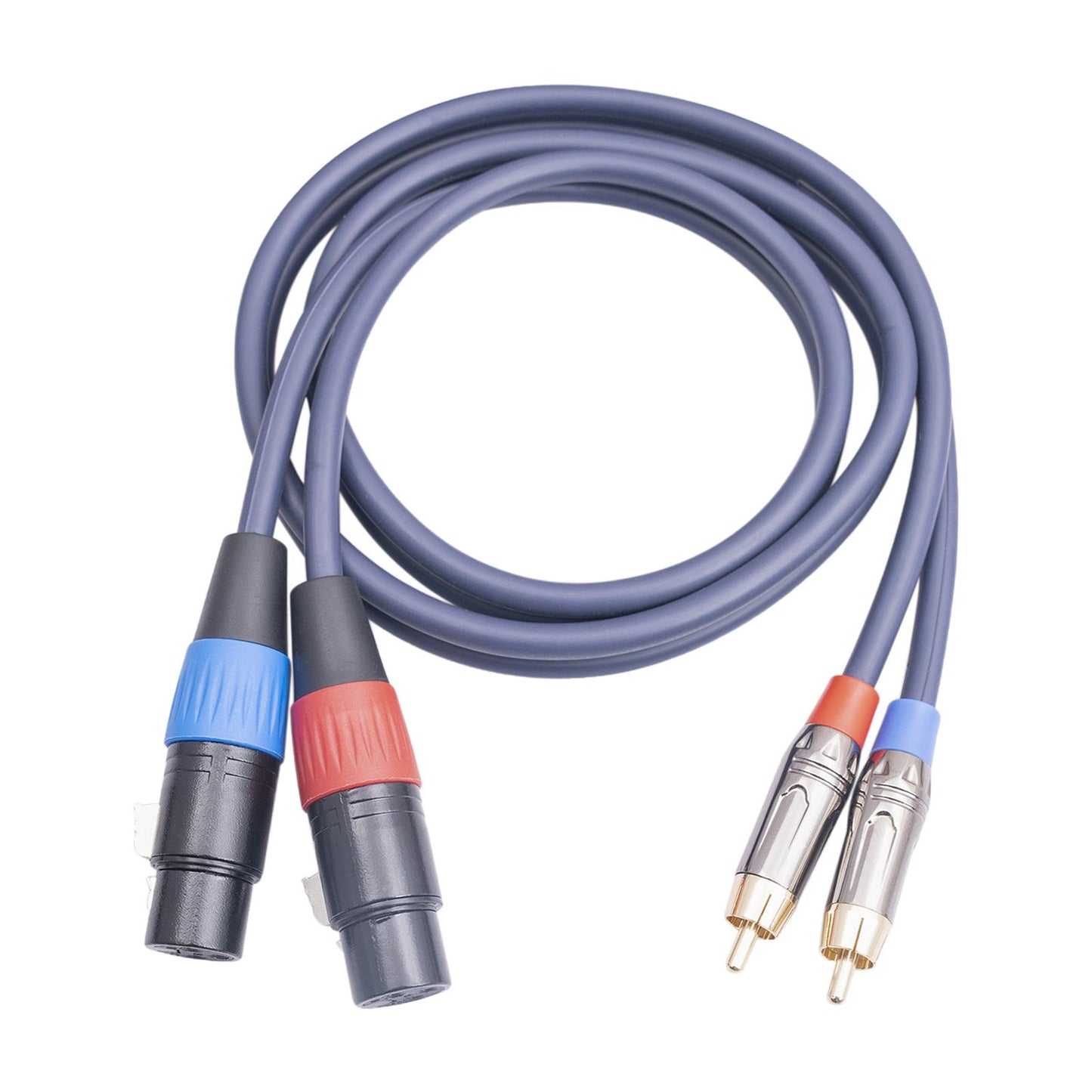 XLR to RCA Cable Audio Connection for Livestream Broadcast Mixers Amplifiers 2 Meters