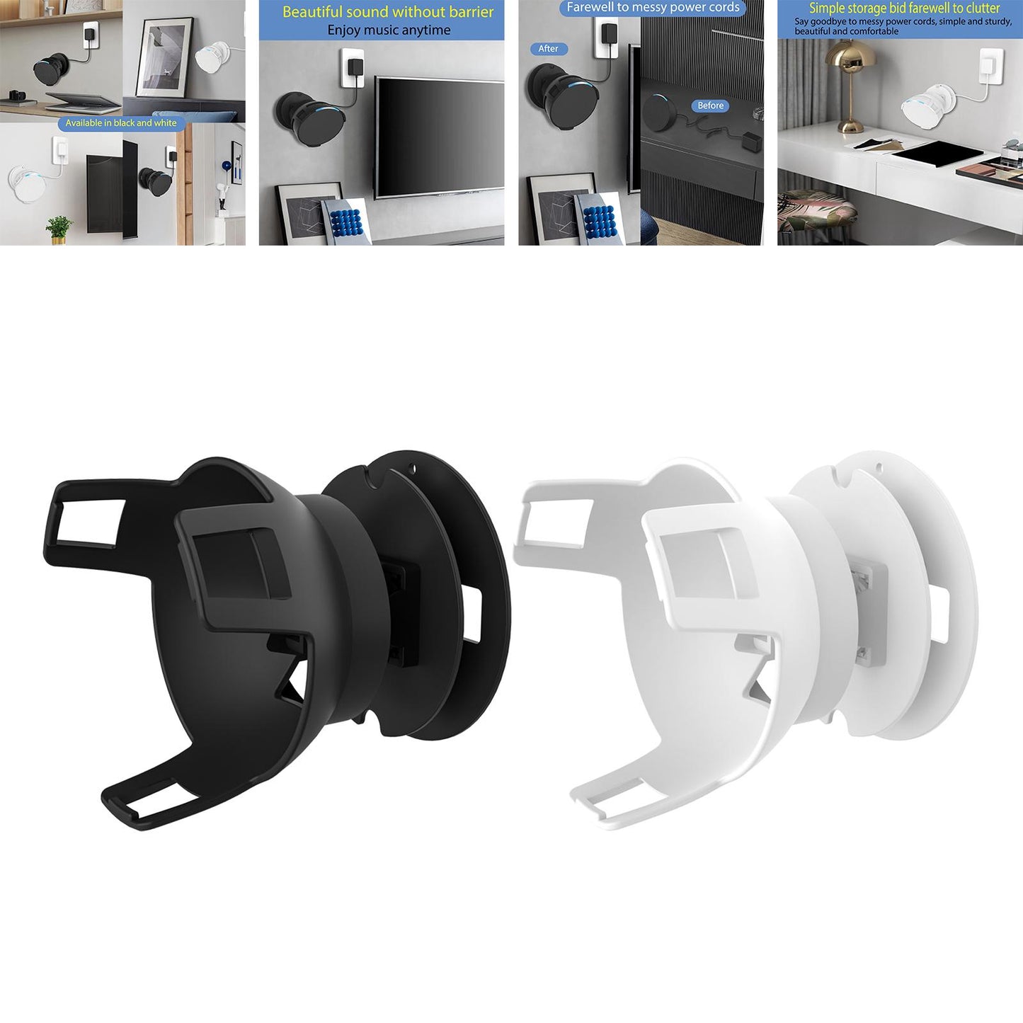 Smart Speaker Wall Mounted Holder Hanger Convenient Accessories for Bathroom Black