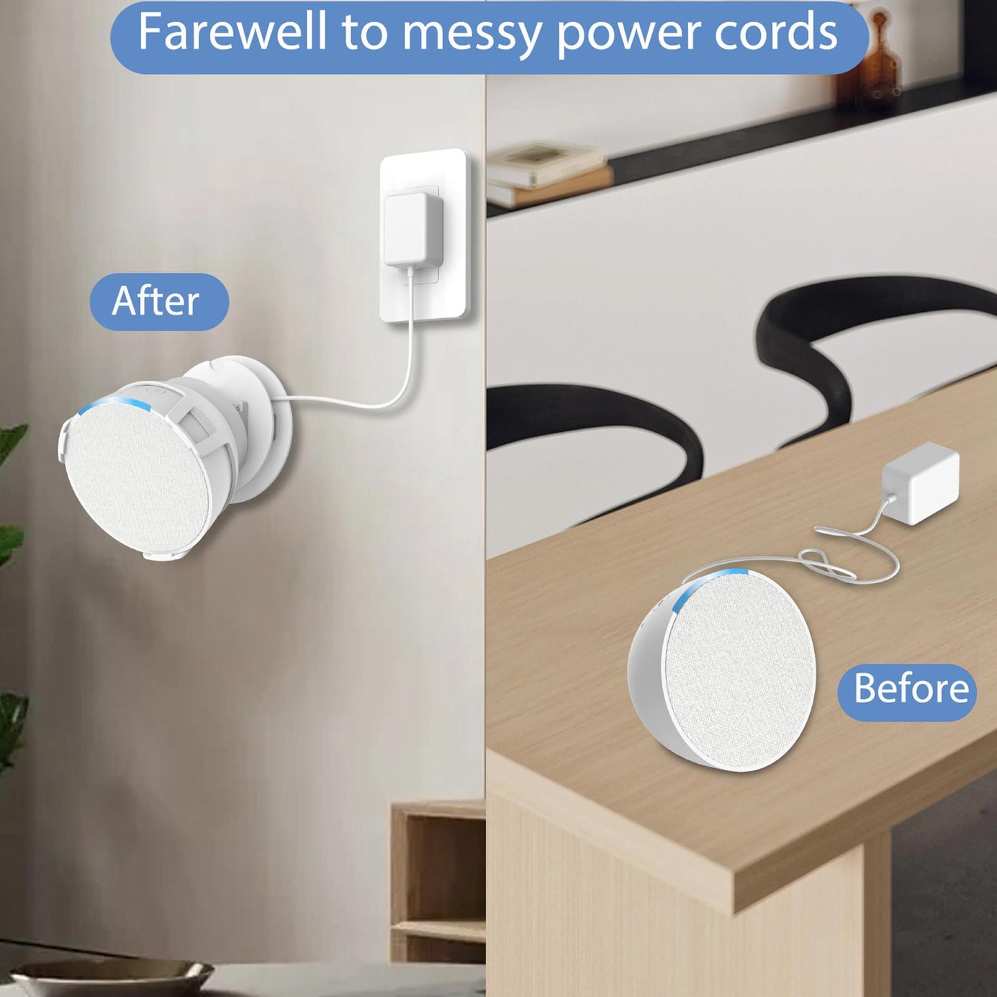 Smart Speaker Wall Mounted Holder Hanger Convenient Accessories for Bathroom White