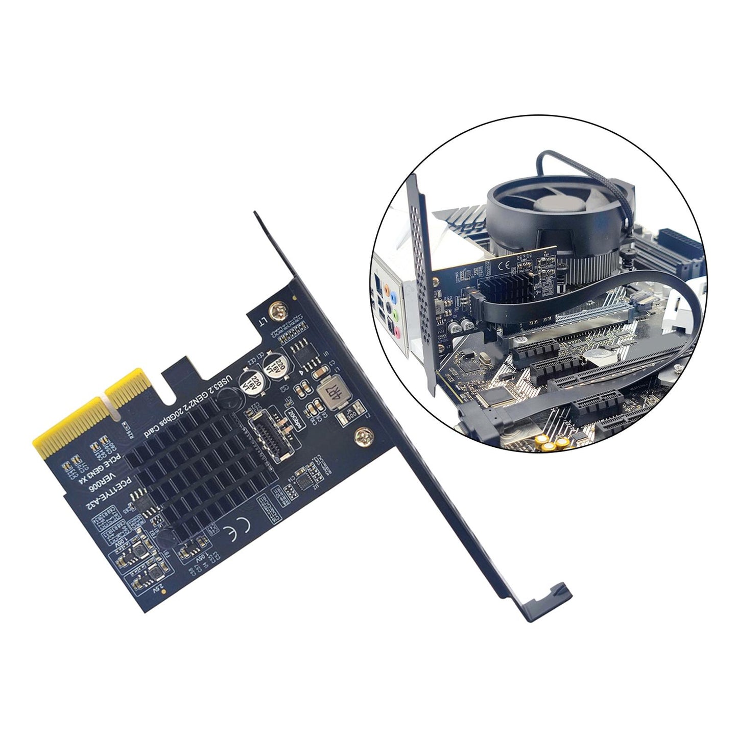 USB3.2 Gen2x2 20Gbps Type E Pci-e 4x Expansion Card for PC Computer Desktop
