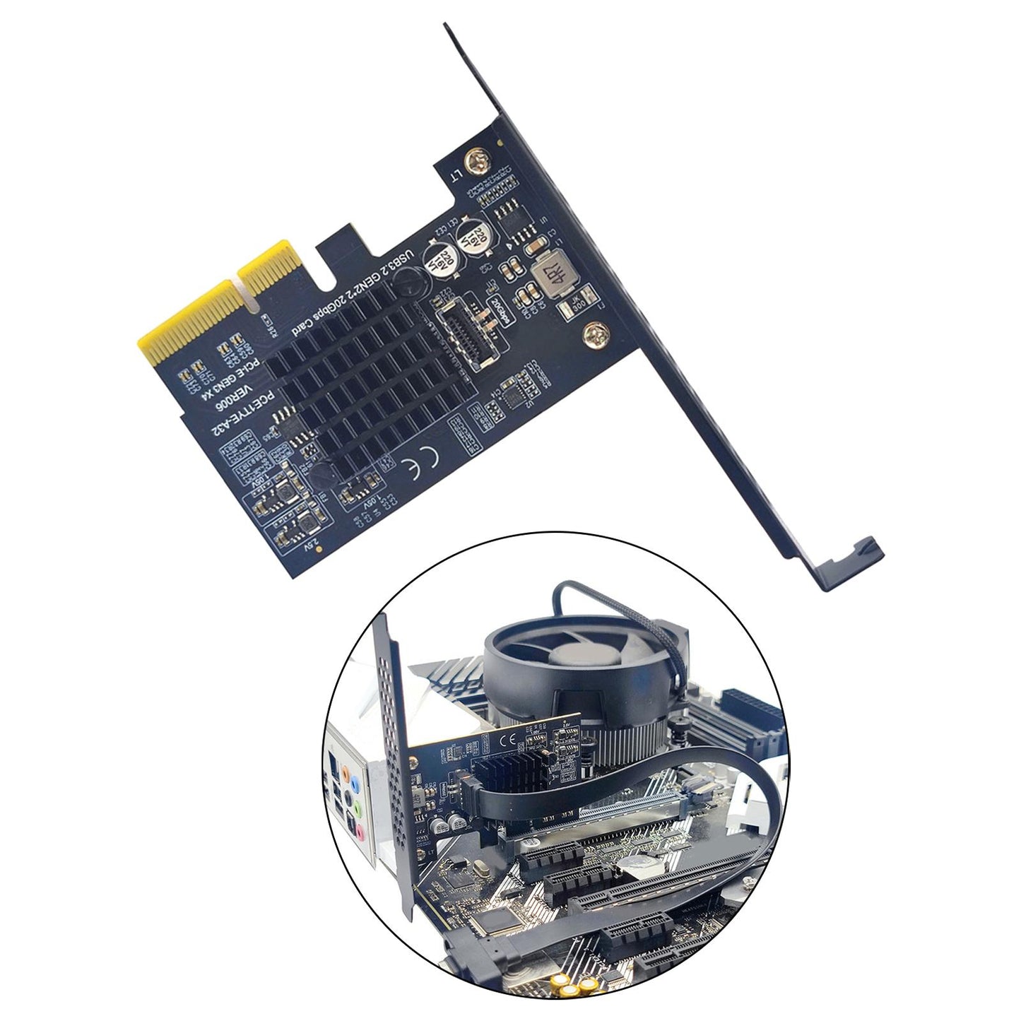 USB3.2 Gen2x2 20Gbps Type E Pci-e 4x Expansion Card for PC Computer Desktop