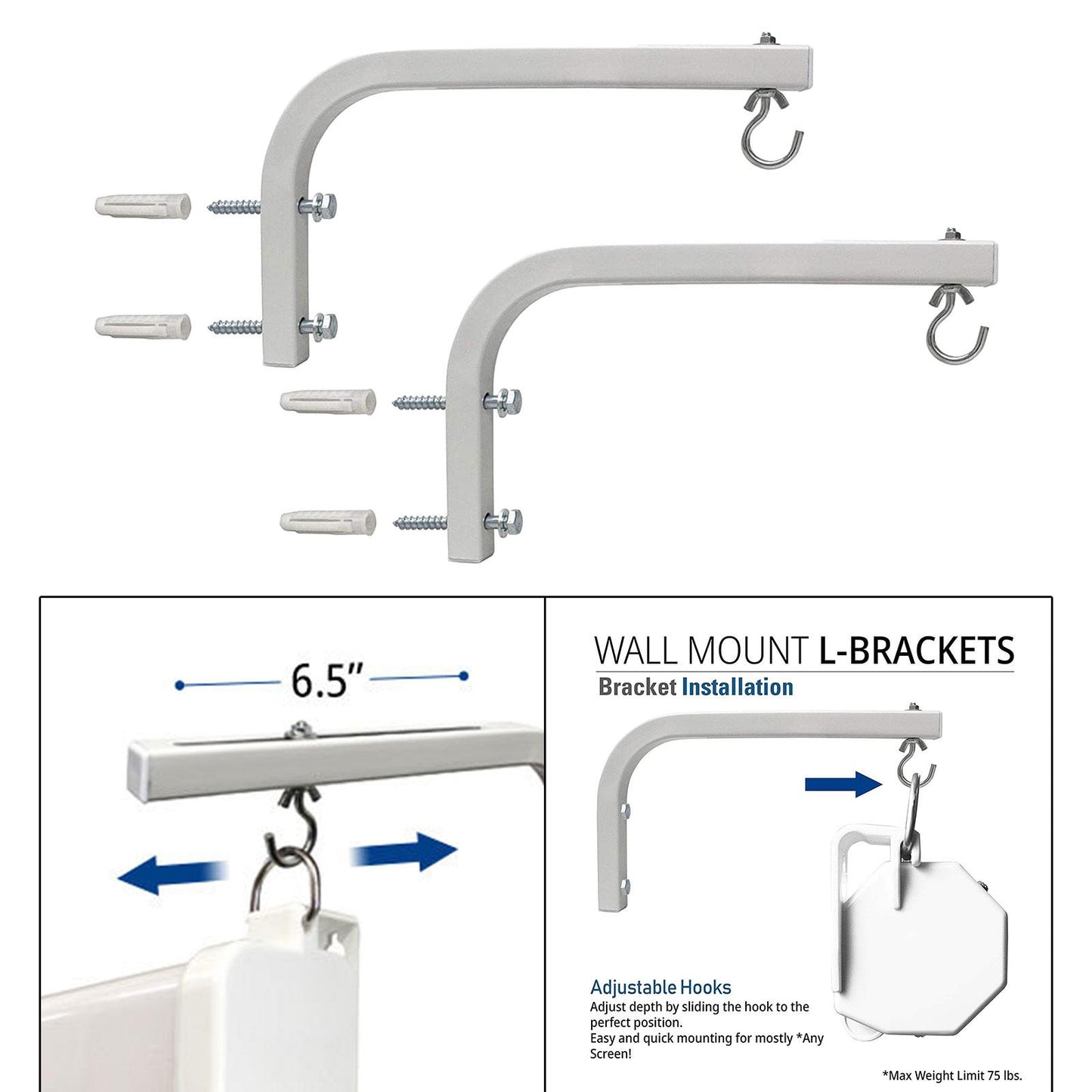 Projector Curtain Wall Mount Bracket Projector Stand for Home Theaters Hotel