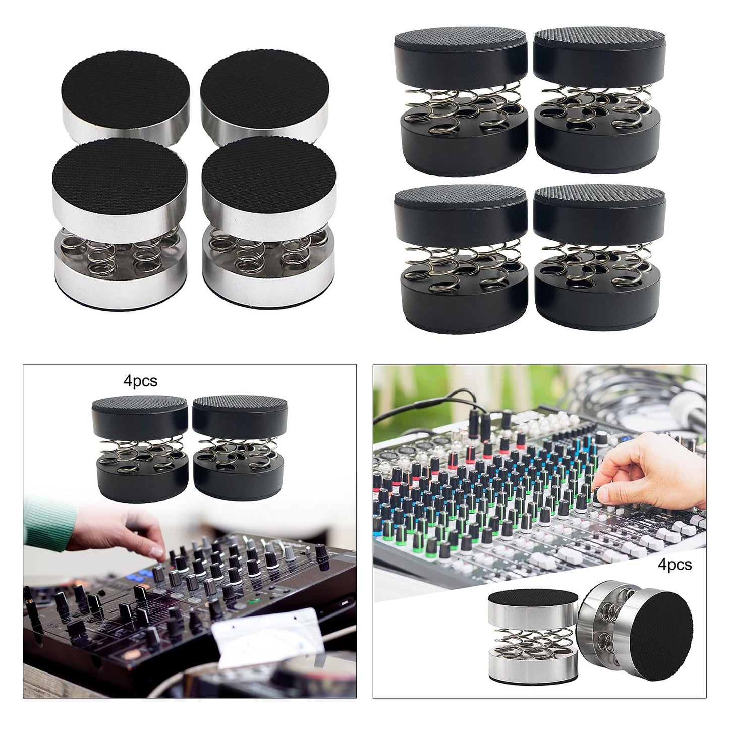 4Pcs Audio Speaker Sound Pads Sturdy for Player Audio Speaker Audio Equipment Silver
