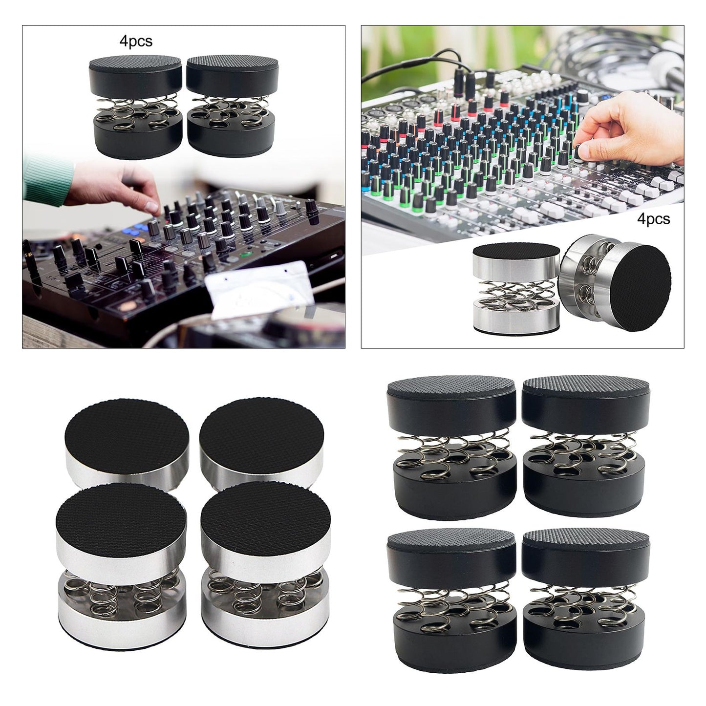 4Pcs Audio Speaker Sound Pads Sturdy for Player Audio Speaker Audio Equipment Silver