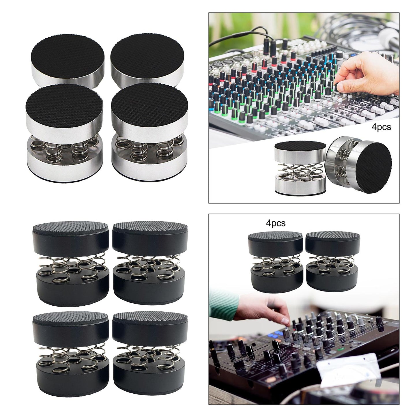 4Pcs Audio Speaker Sound Pads Sturdy for Player Audio Speaker Audio Equipment Silver