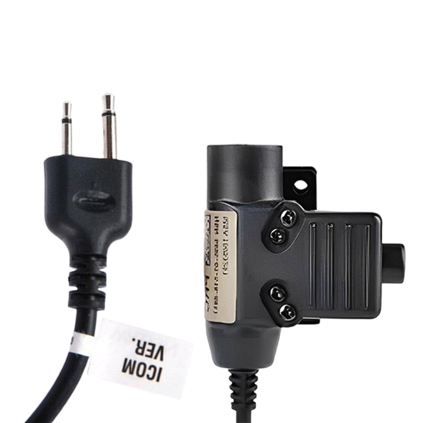 U94 PTT System Adapter 2 Pin Headset Walkie Talkie Connector for Icom Radio