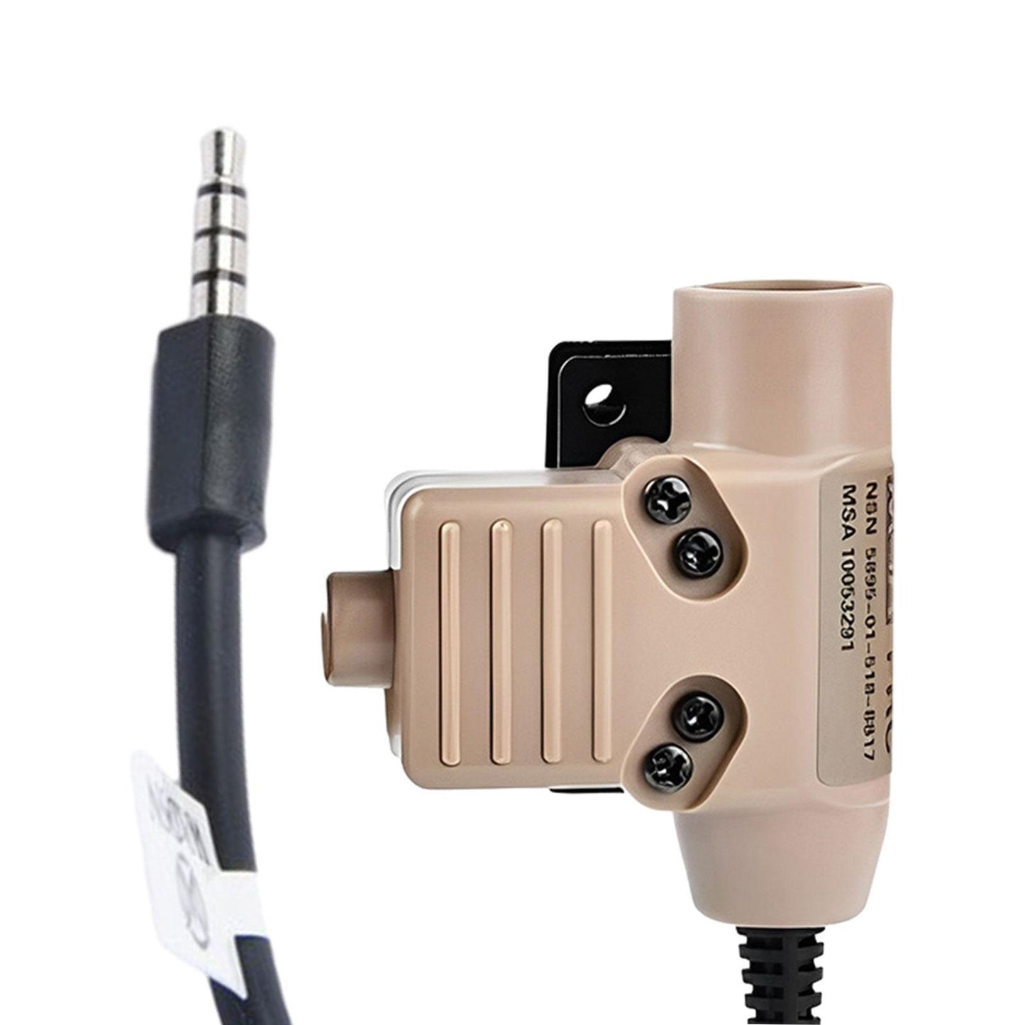 U94 PTT Headset Adapter Durable Replaces for PH 3.5mm Mobile Phone Interface Khaki