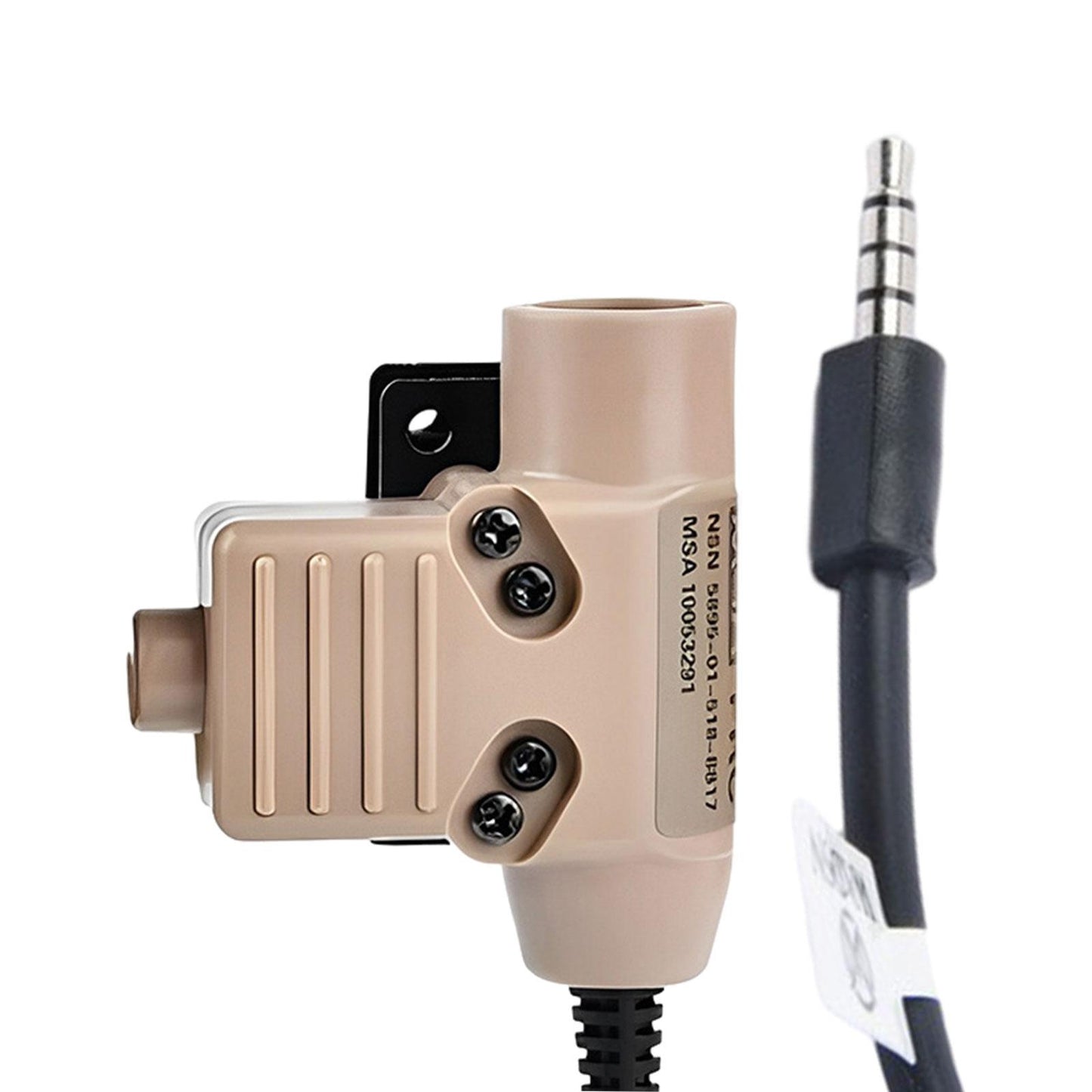 U94 PTT Headset Adapter Durable Replaces for PH 3.5mm Mobile Phone Interface Khaki