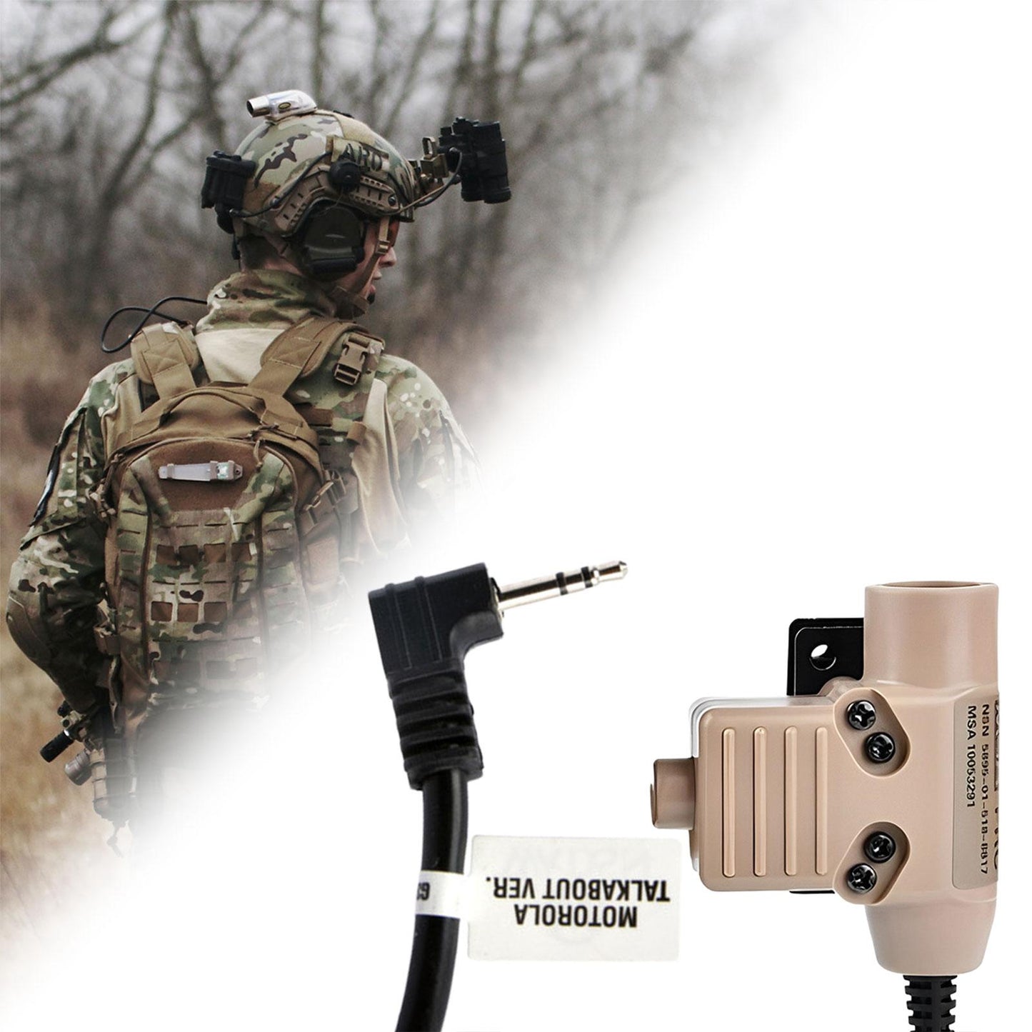 U94 PTT Headset Adapter High Performance U94 PTT Cable Plug for Motorola M1 Khaki