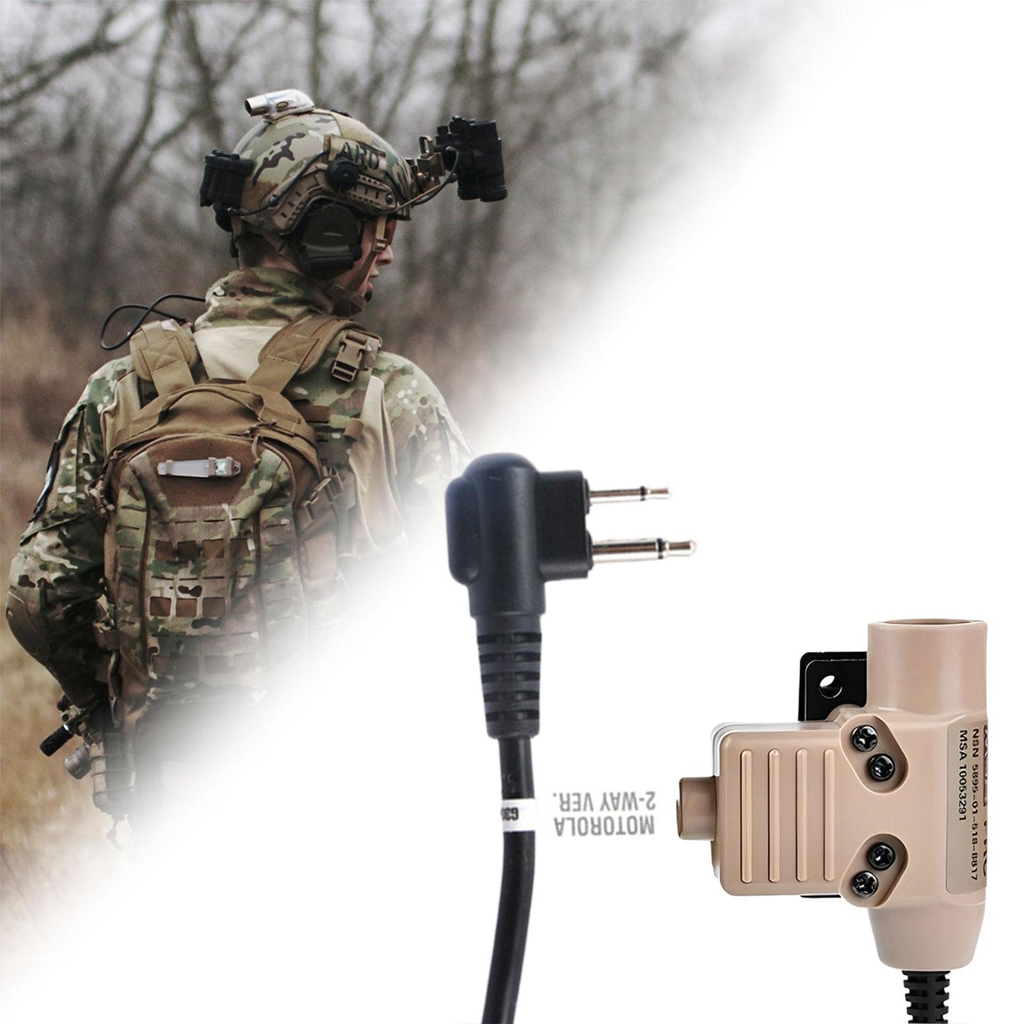 U94 PTT Adapter High Performance Parts for Motorola M2 Khaki