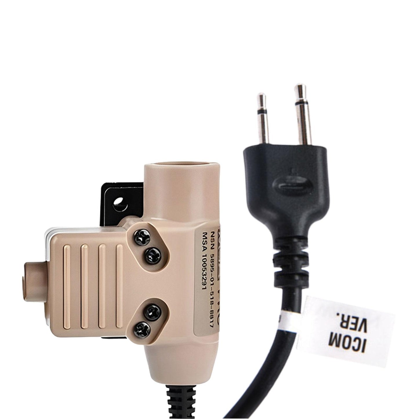 U94 PTT Adapter Durable High Performance Parts for Icom Double Plug Khaki